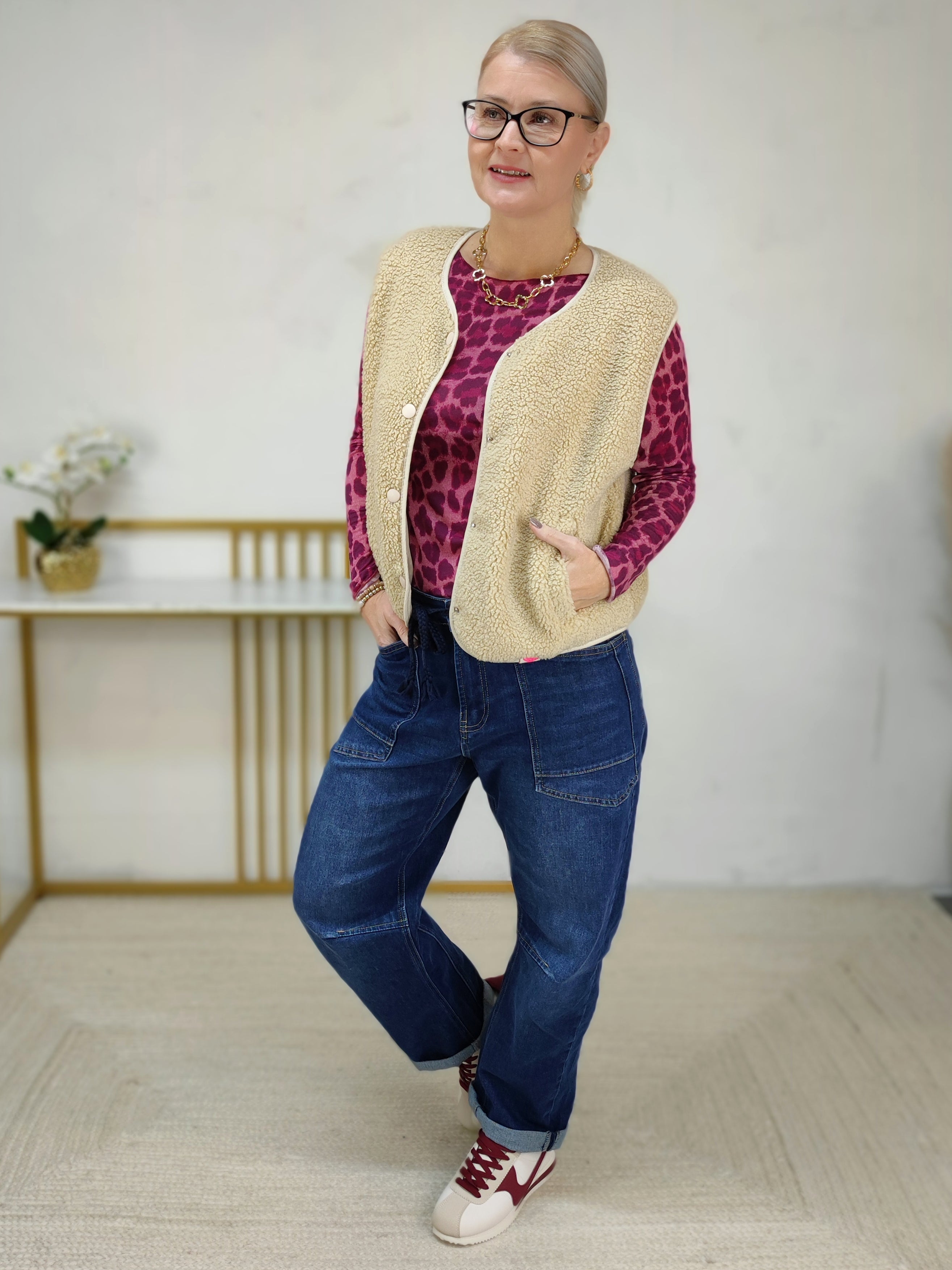 Langarm Shirt Leo/Pink (36-42)