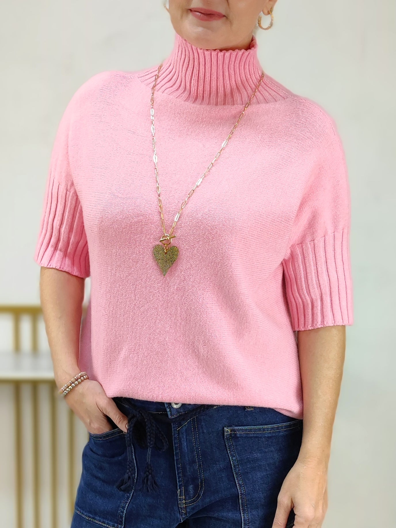 Pullover mit Turtle Neck candy (36-42)