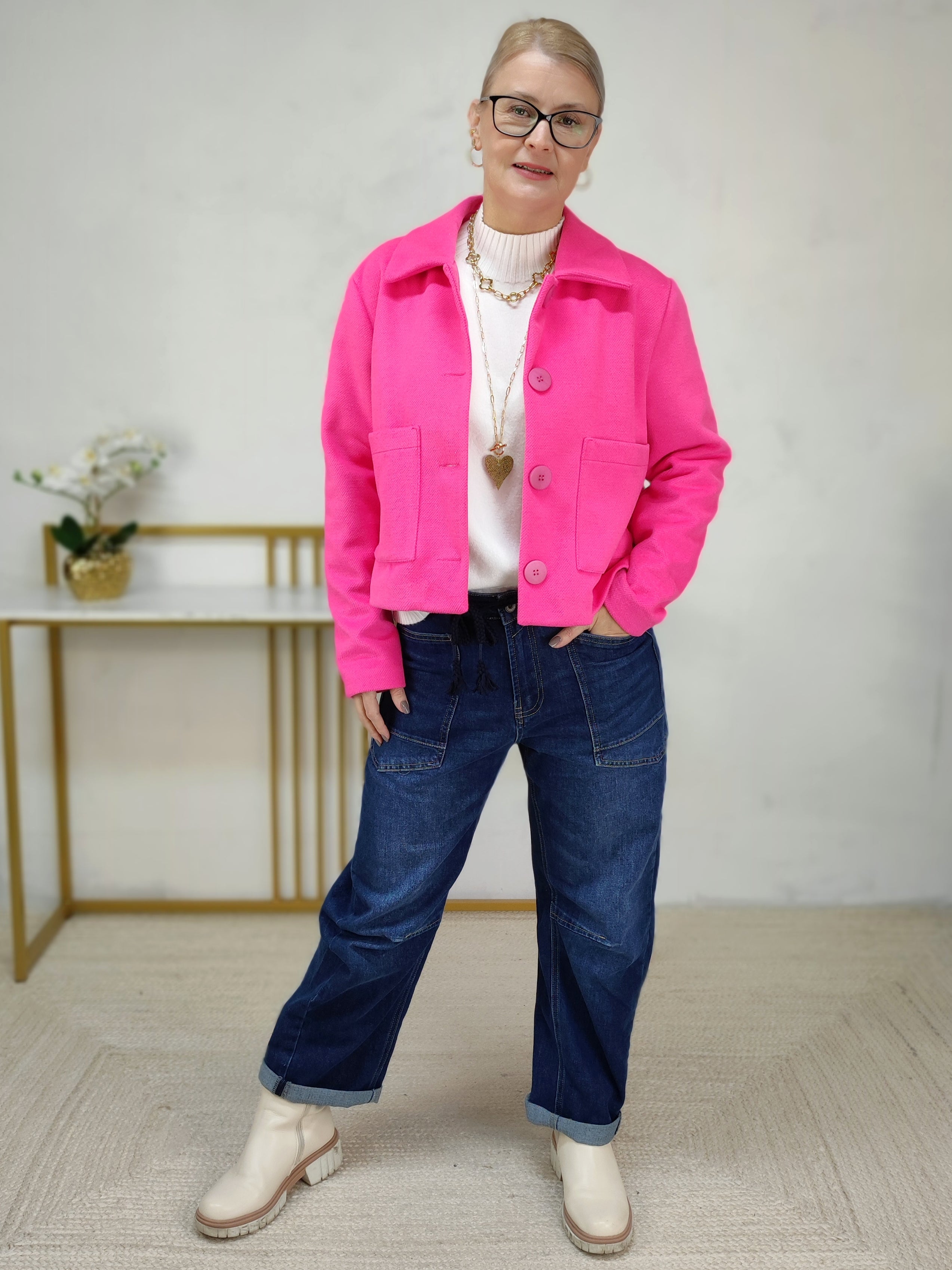 Kurz - Jacke in pink (S-XL)