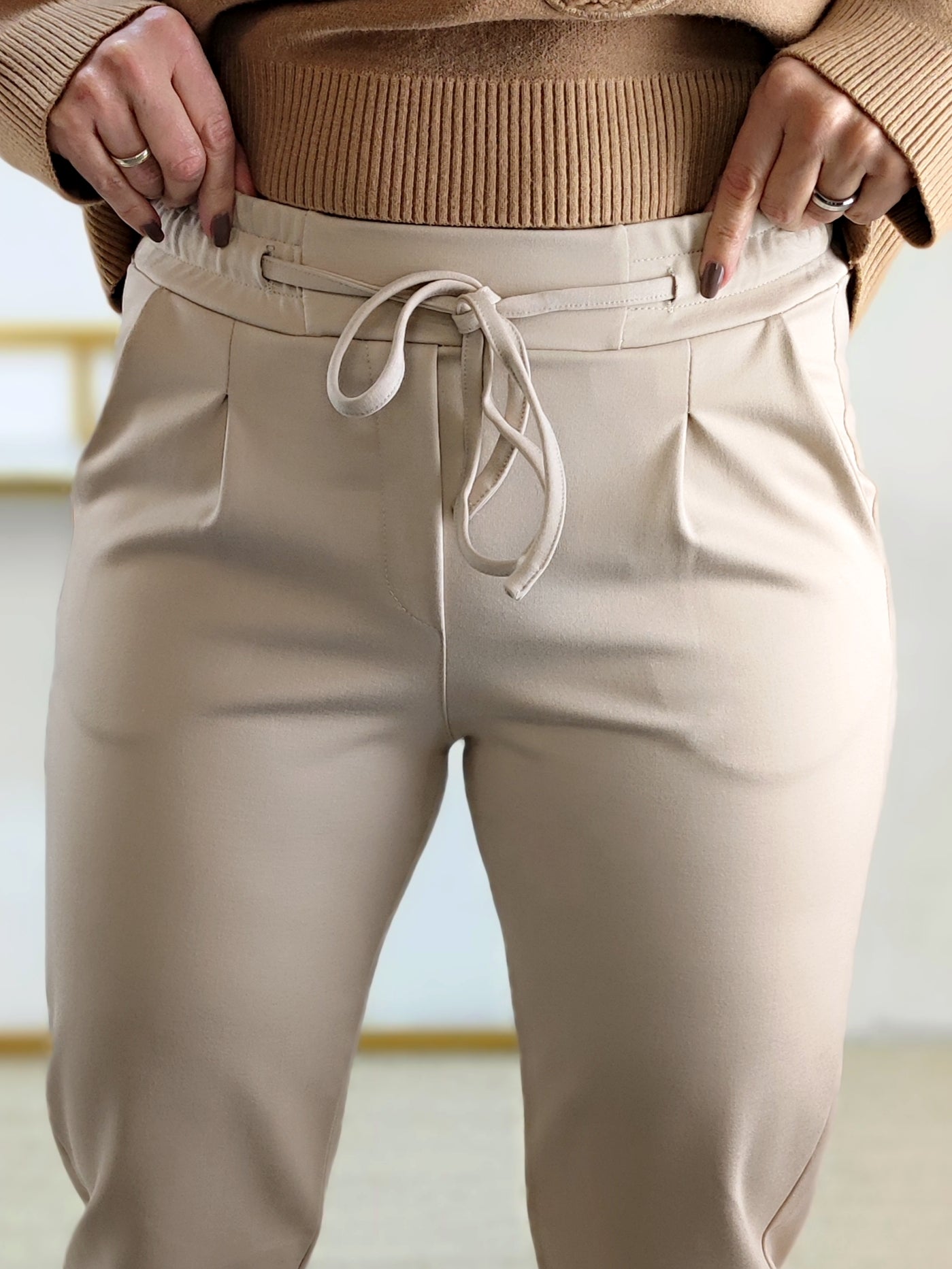 Stoffhose/Chinohose beige (S/M/L)