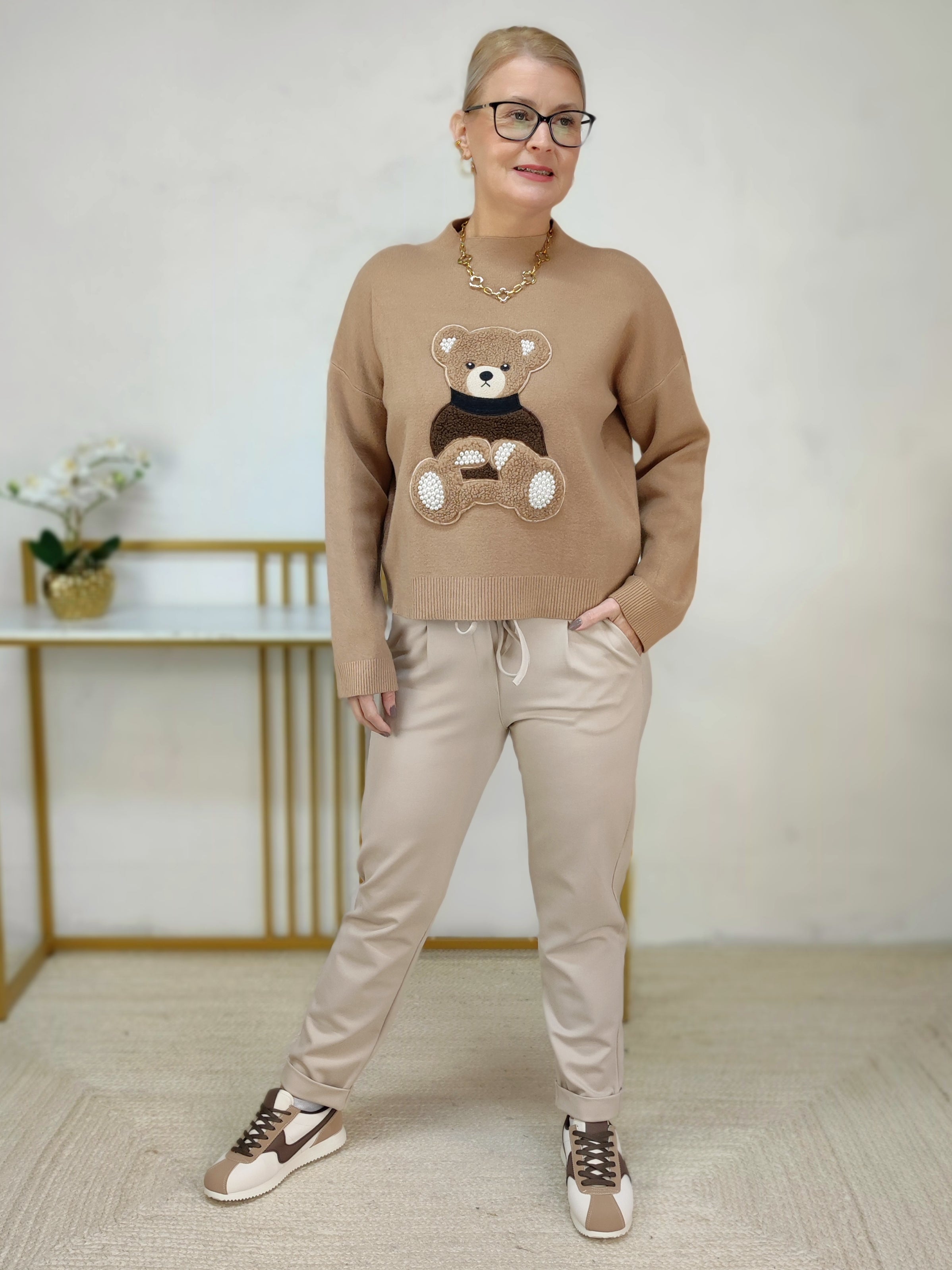 Stoffhose/Chinohose beige (S/M/L)