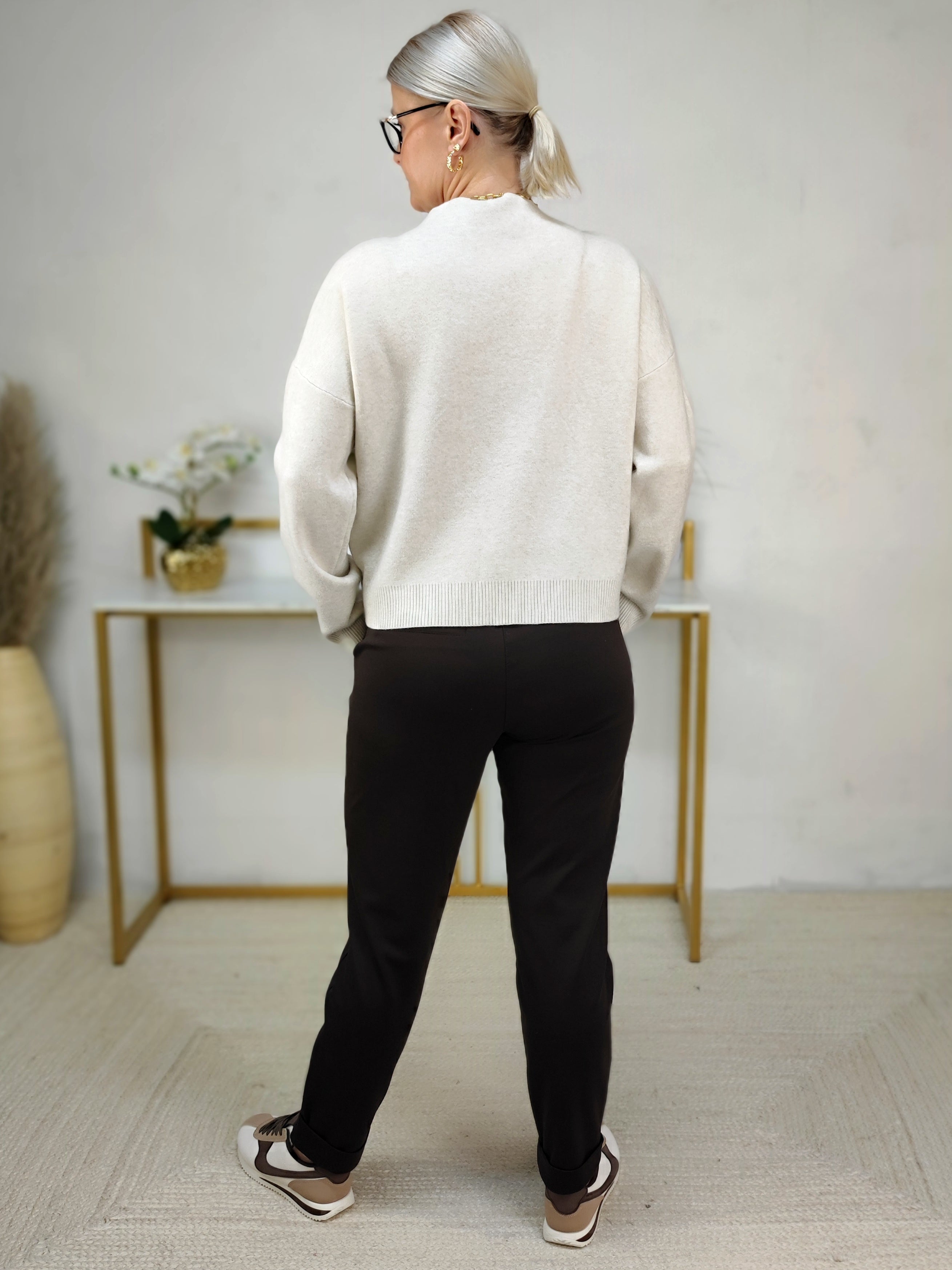 Pullover "Teddybär" in beige (36-42)