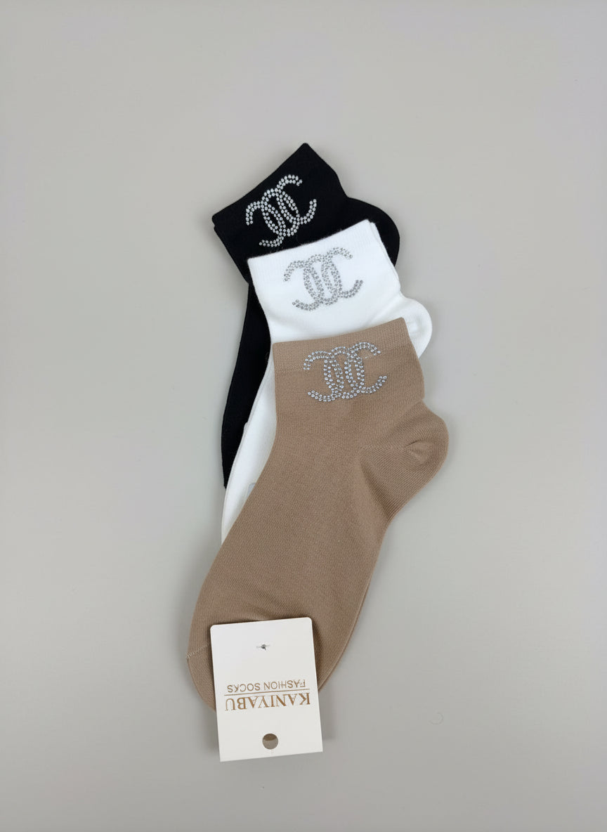 Sneaker - Socken "CC" in 3 Farben (36-41)