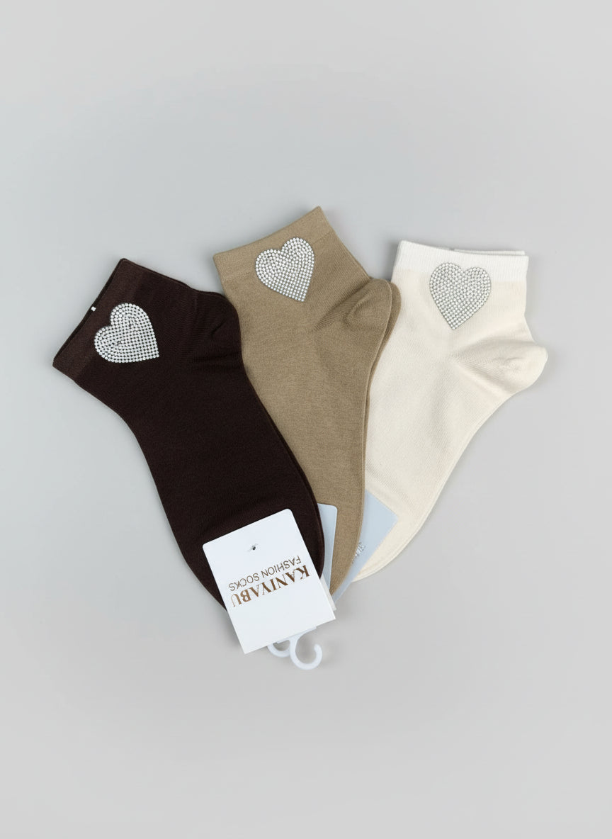 Sneaker - Socken "Herz" in 3 Farben (36-41)