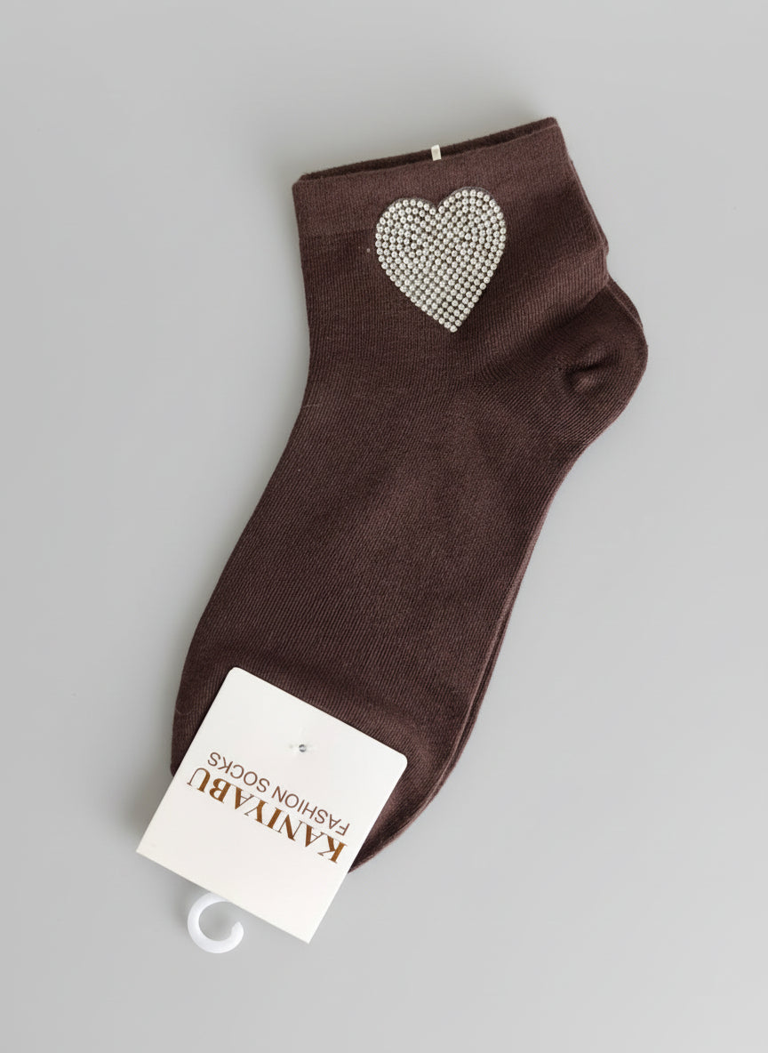 Sneaker - Socken "Herz" in 3 Farben (36-41)