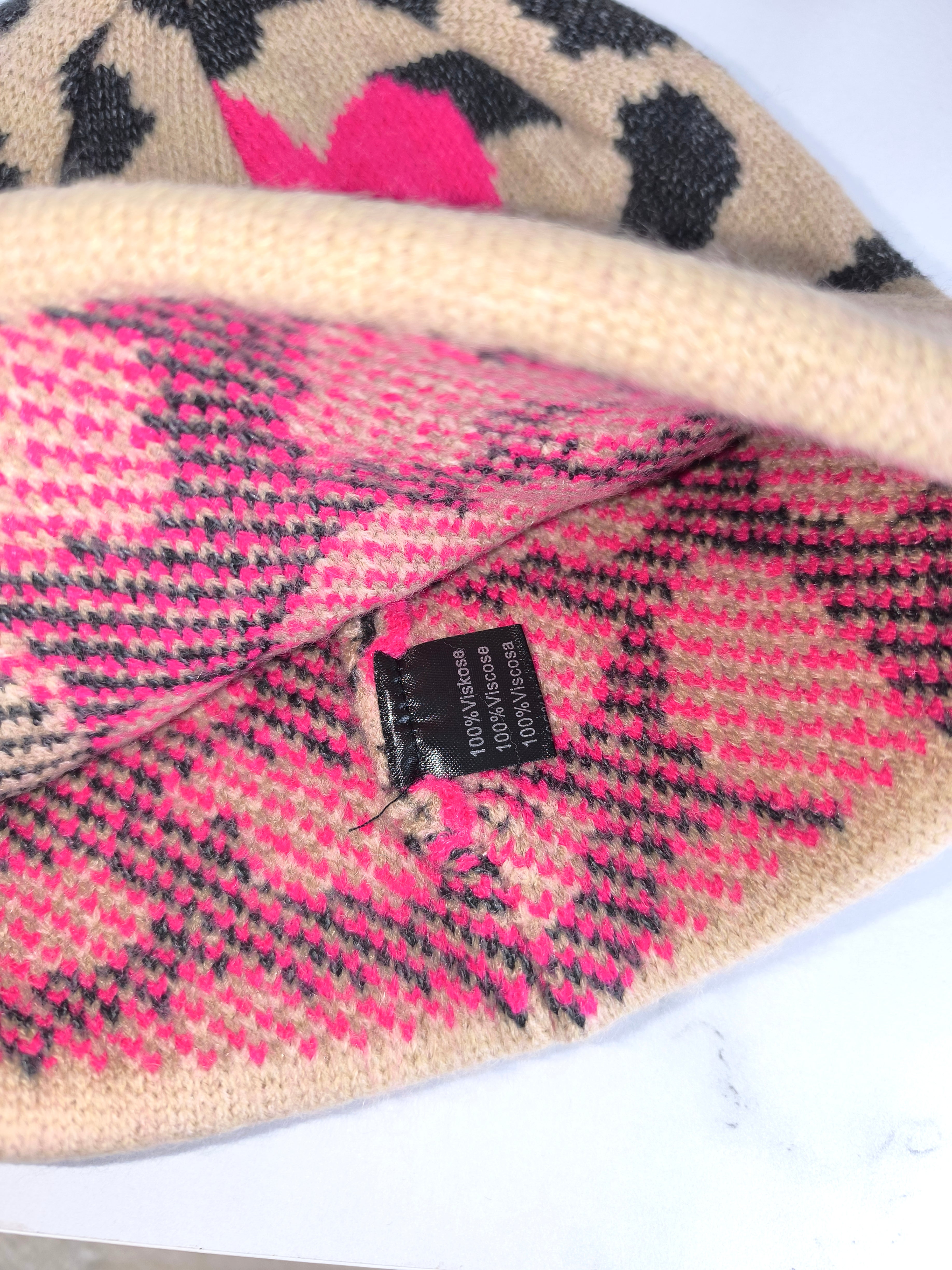 Mütze "Heart 2" in light camel/pink