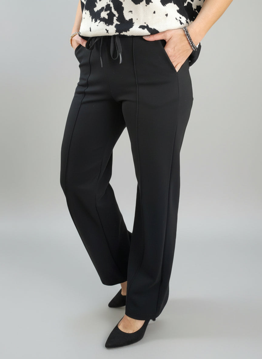 Stoffhose gerader Schnitt in schwarz (XS - XL)