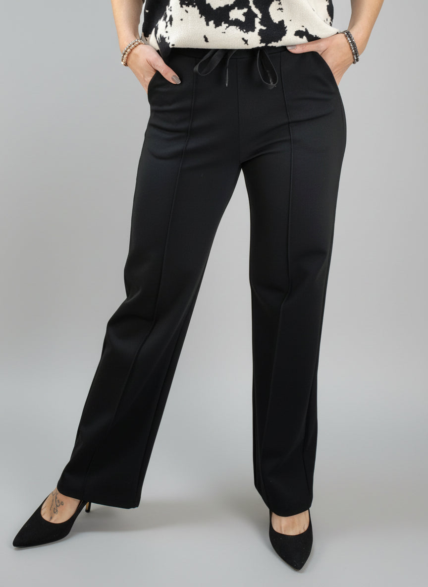 Stoffhose gerader Schnitt in schwarz (XS - XL)