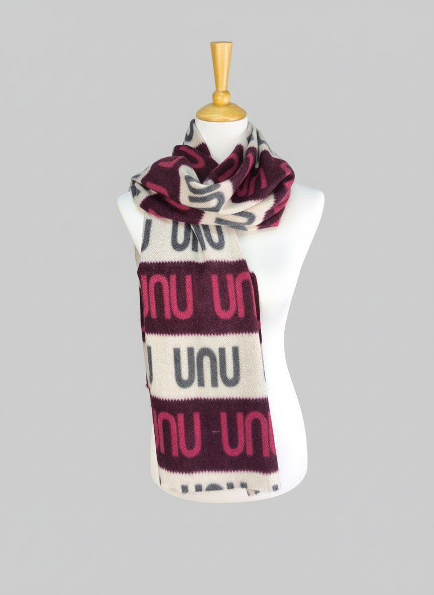 Wollschal/Wendeschal Beige/Vino