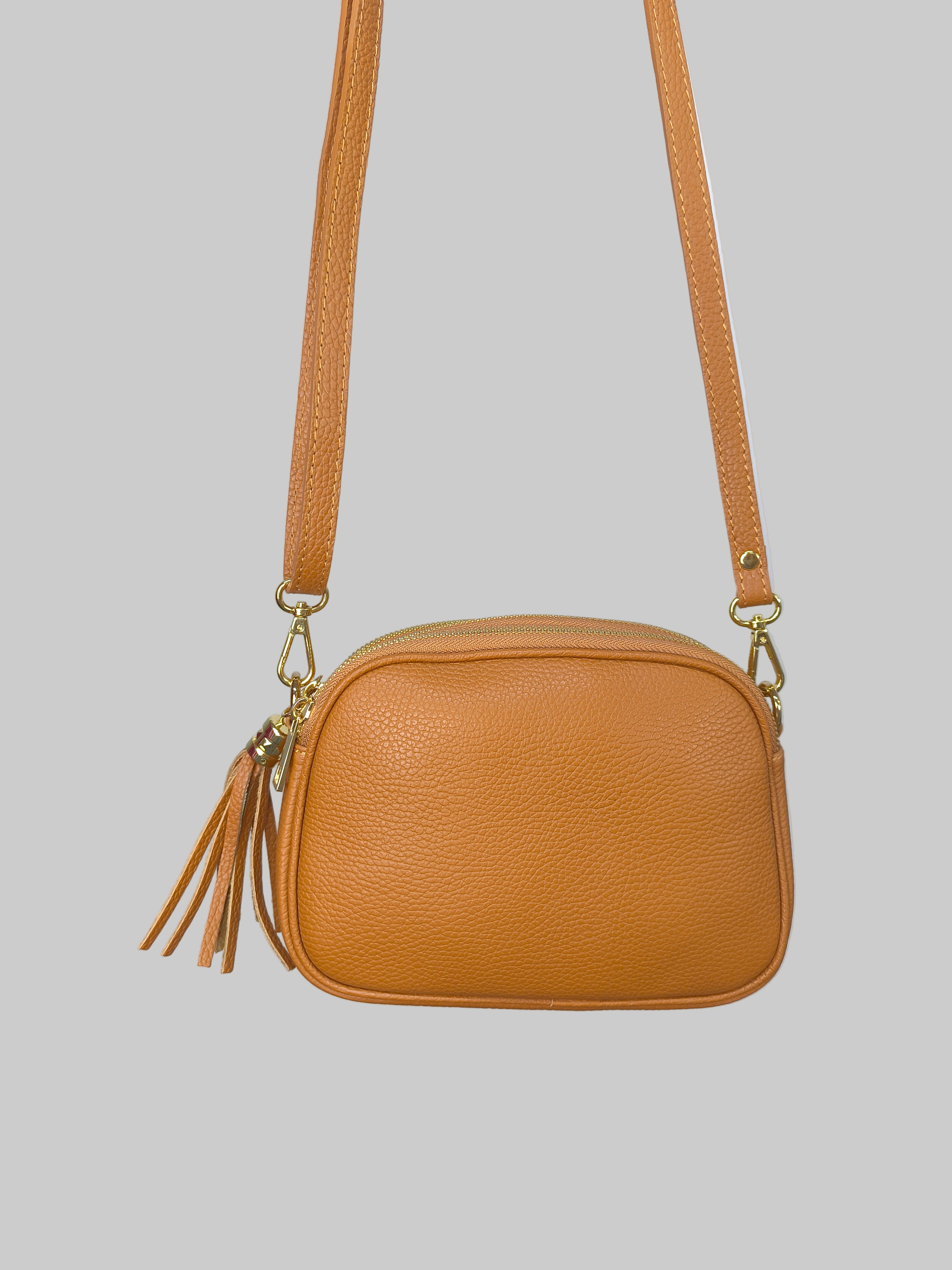 Ledertasche Bodybag hellbraun