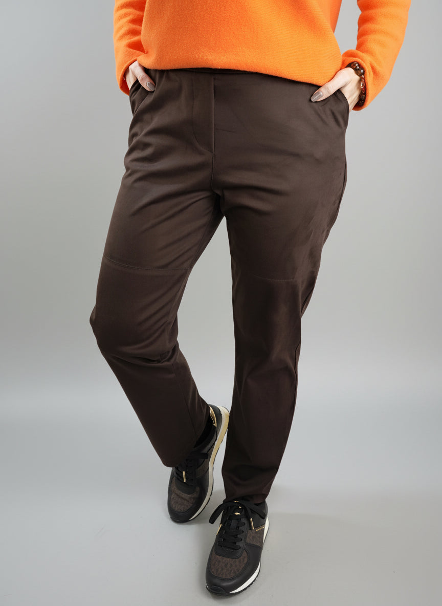 Stoffhose in Wildleder Optik schoko (S-XL)