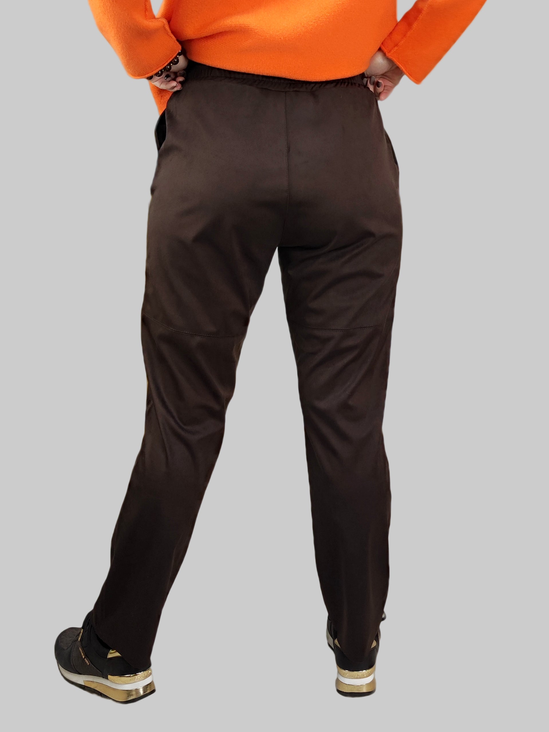 Stoffhose in Wildleder Optik schoko (S-XL)