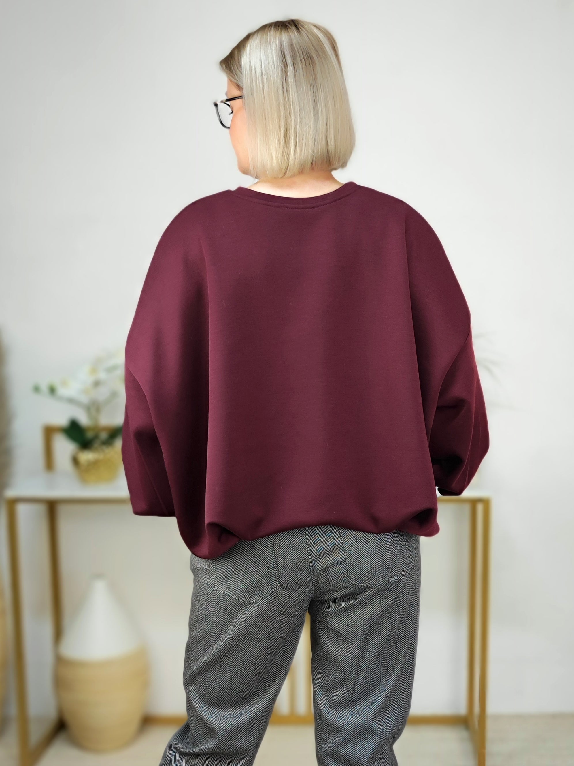 Sweatshirt einfarbig vino im Blusen Style (38-42/44)