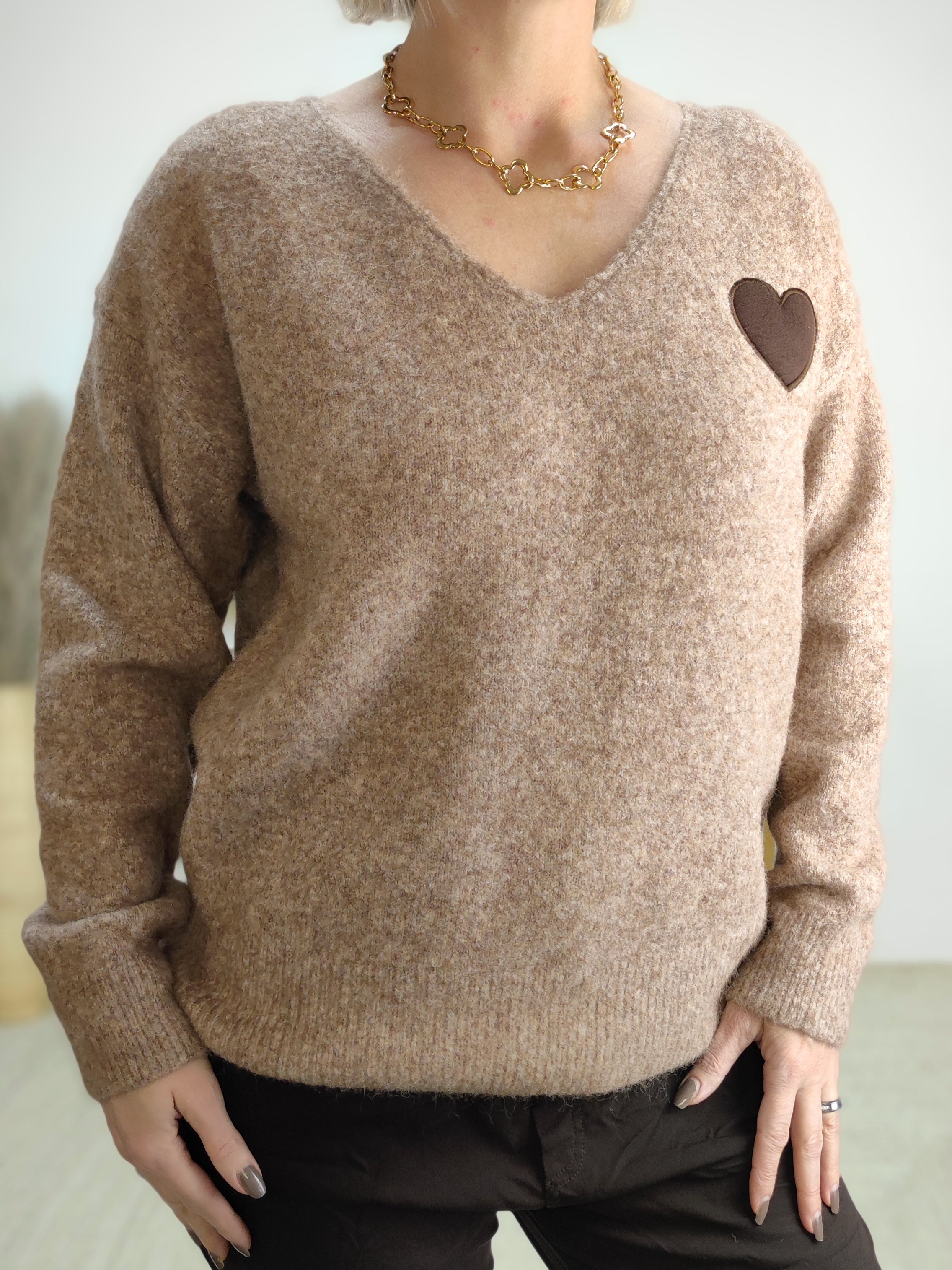 Pullover "Love Yourself" camel (36-42)