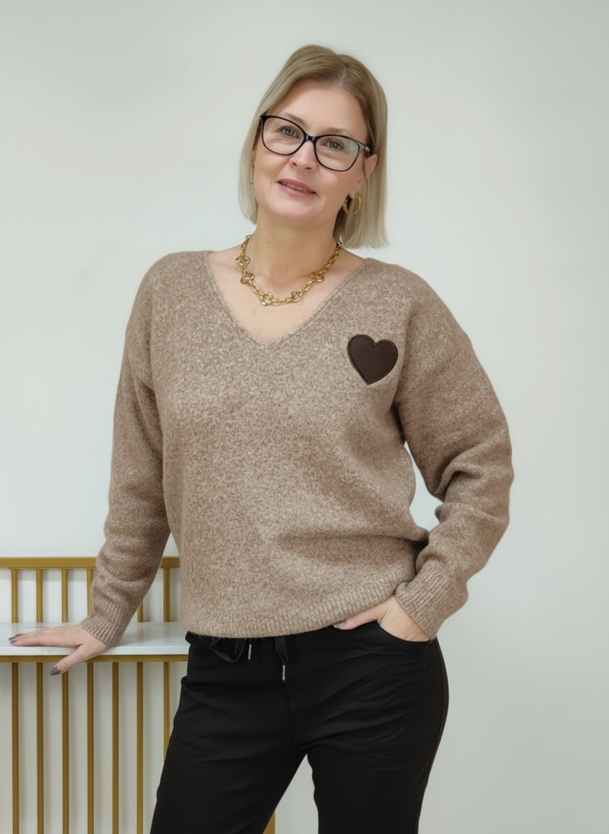 Pullover "Love Yourself" camel (36-42)