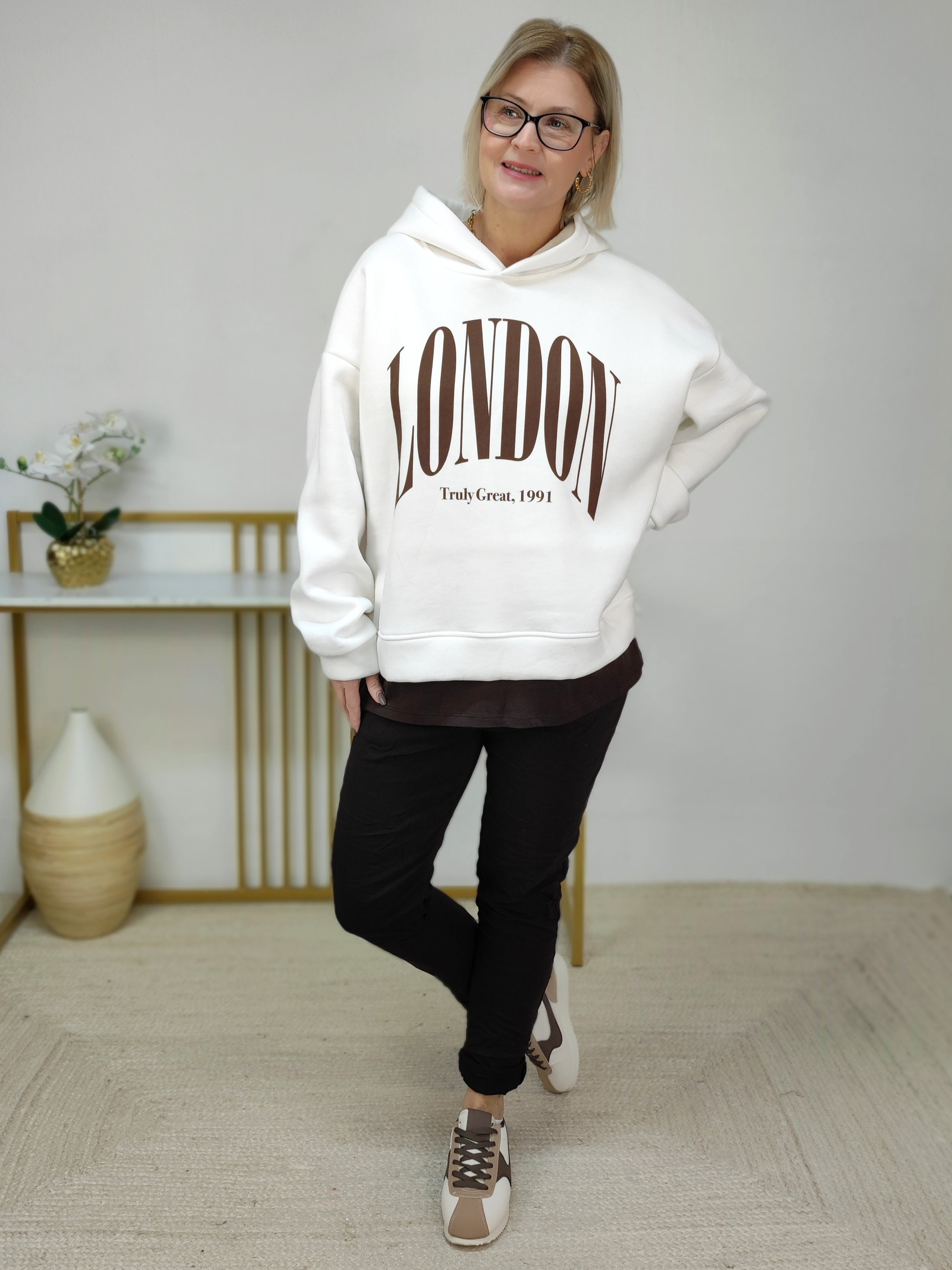 Sweatshirt/Hoodie "London" in weiss (38-44)