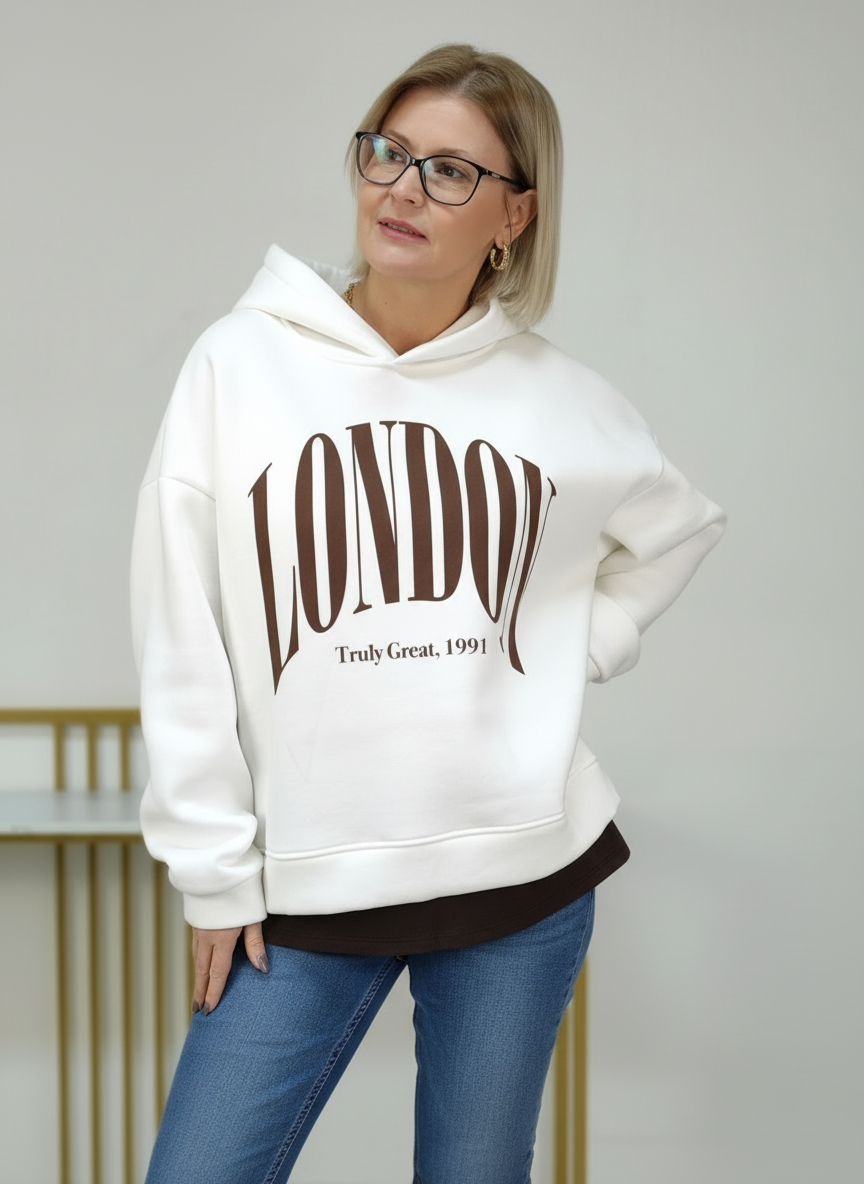 Sweatshirt/Hoodie "London" in weiss (38-44)