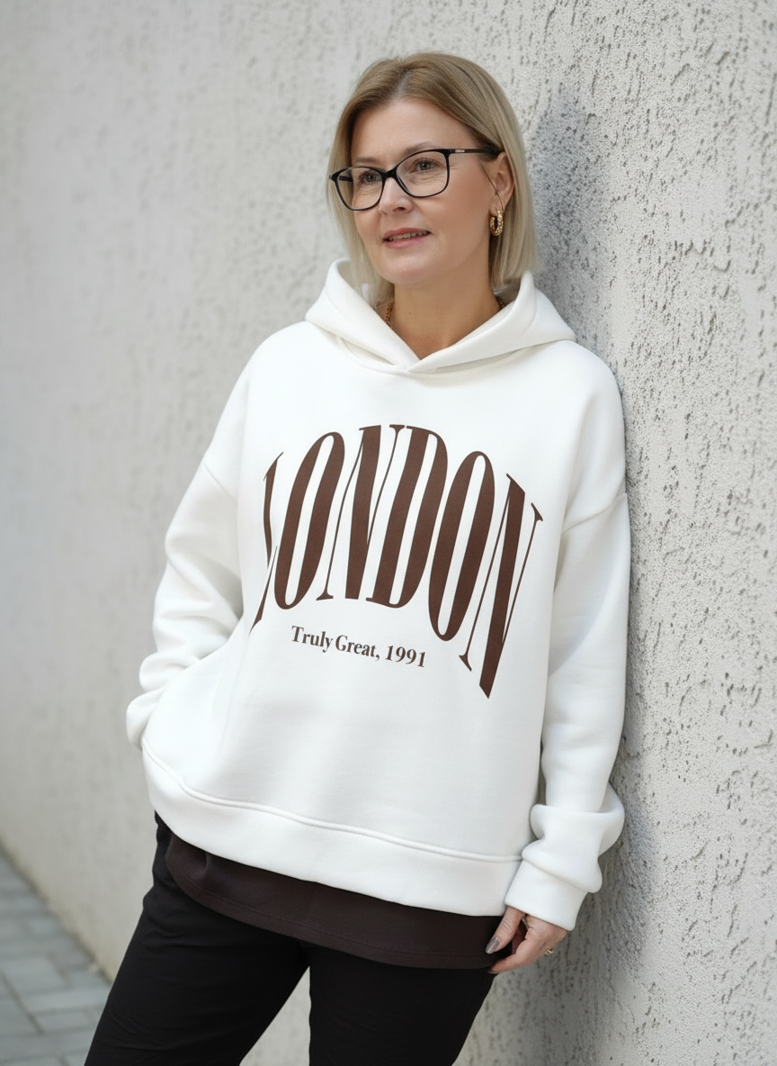 Sweatshirt/Hoodie "London" in weiss (38-44)