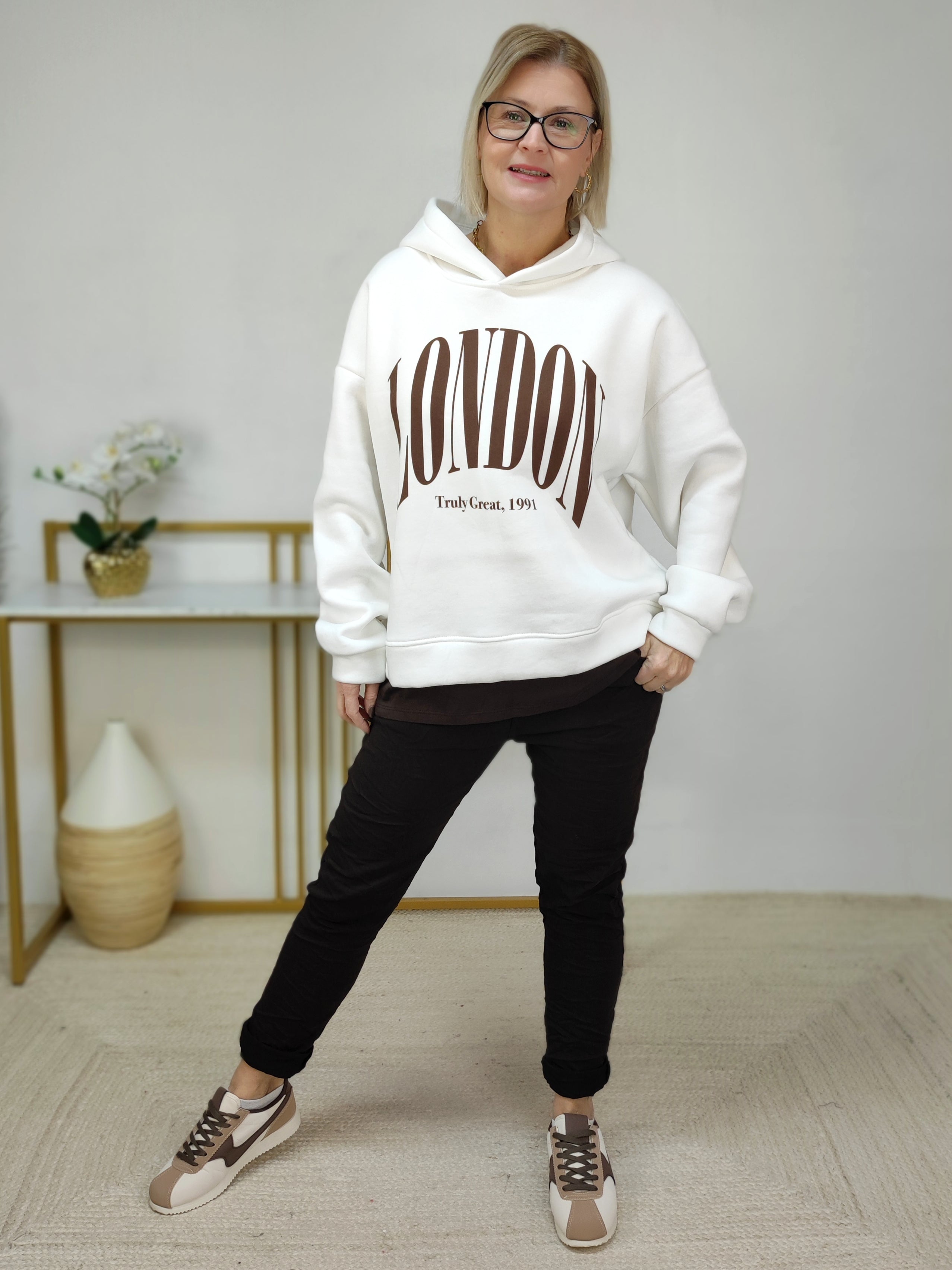 Sweatshirt/Hoodie "London" in weiss (38-44)