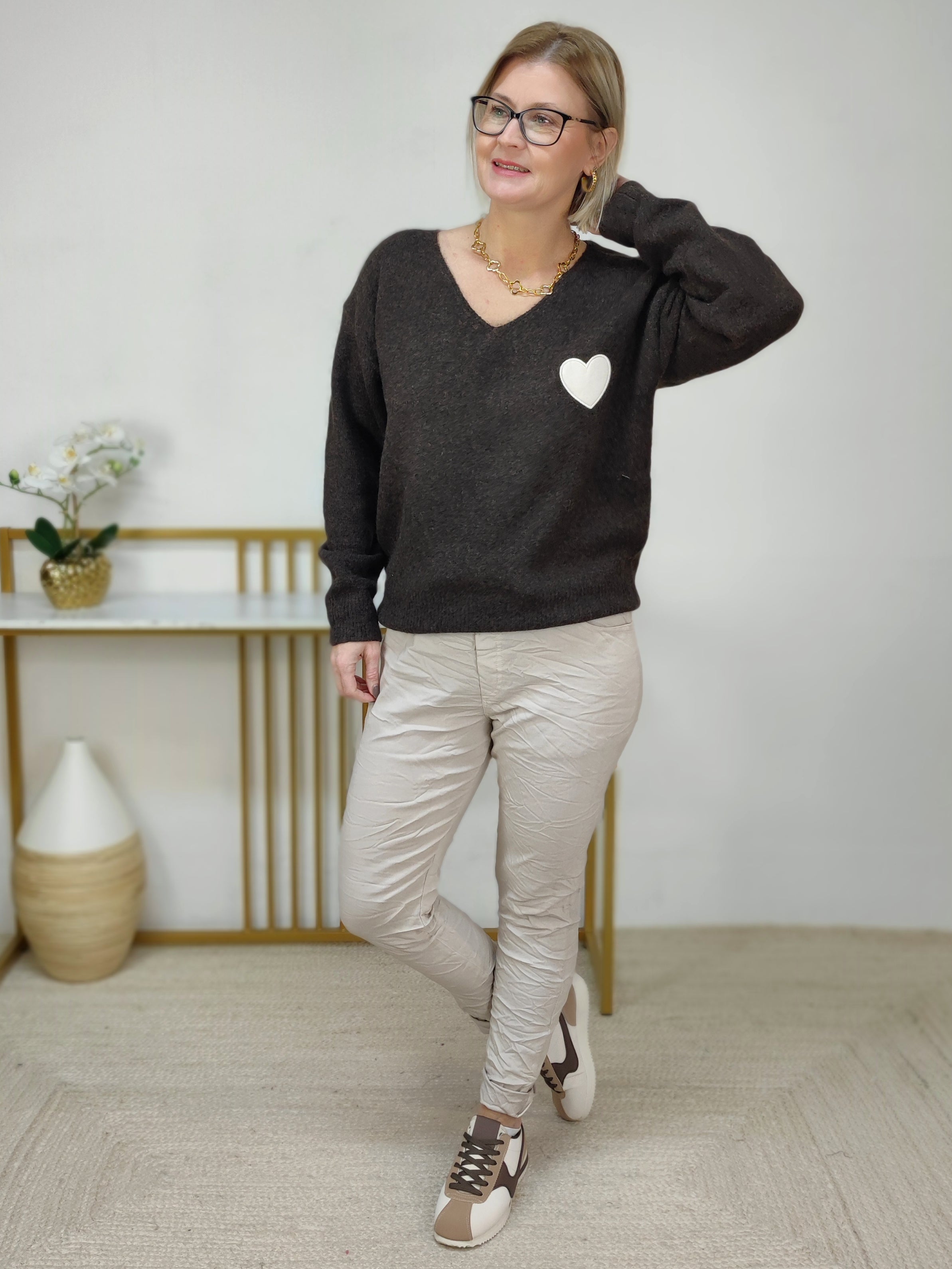 Pullover "Love Yourself" schoko (36-42)