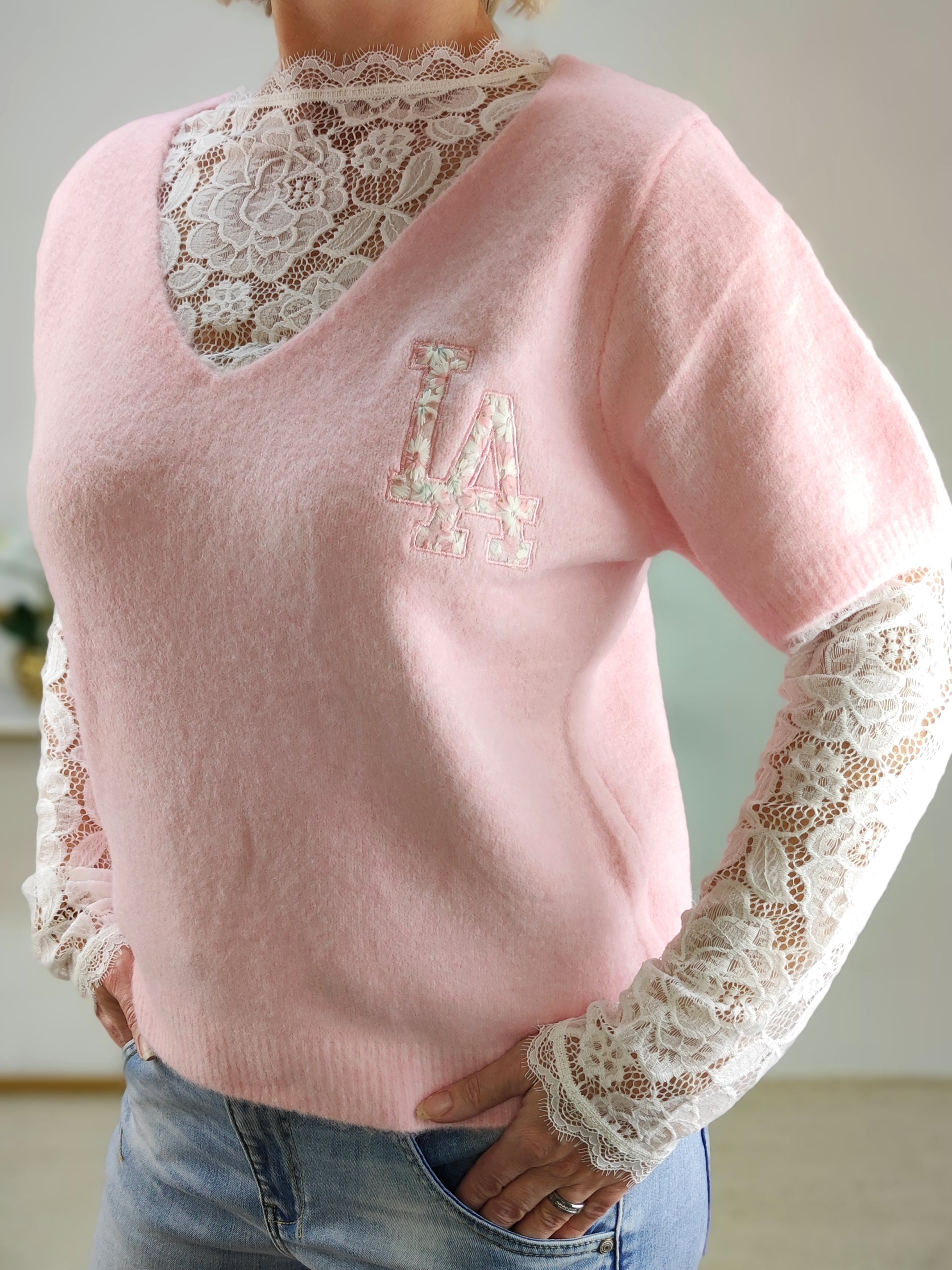 Pulli "L.A." in rosa (36-42)