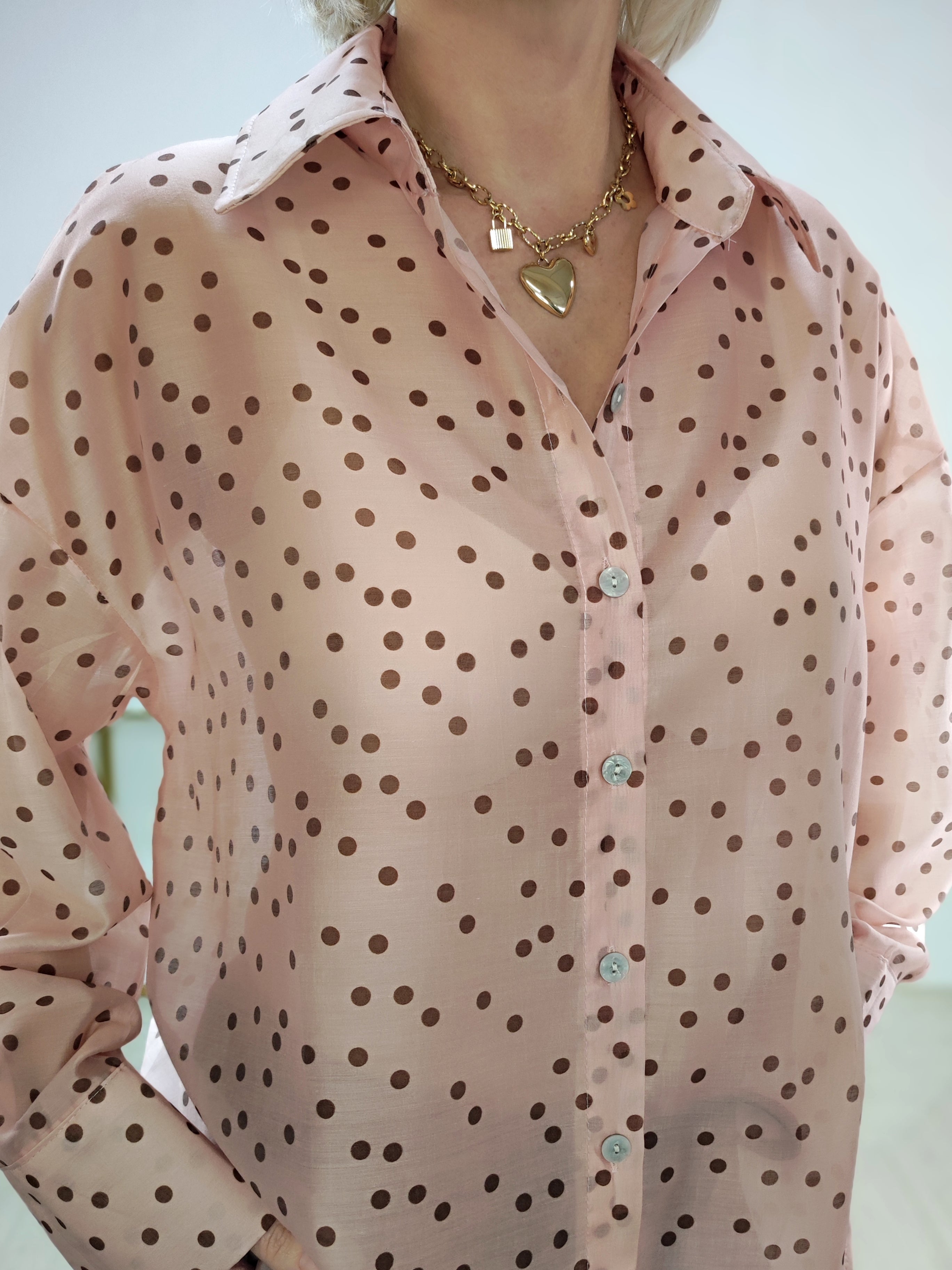 Pastellfarbene Polka Dots Bluse (38-42/44)