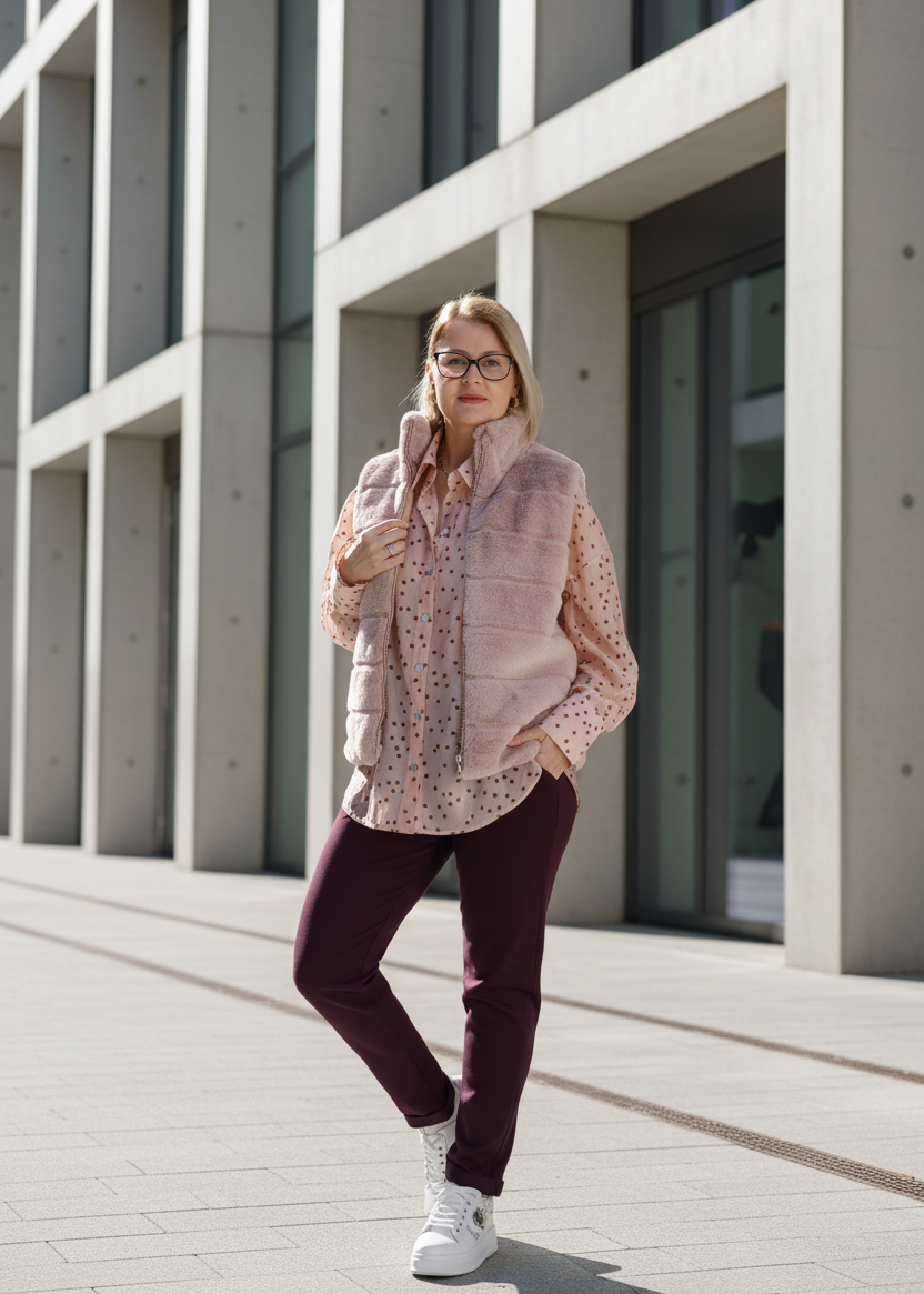 Fellweste altrosa in 2 Größen (36-40/42-44)