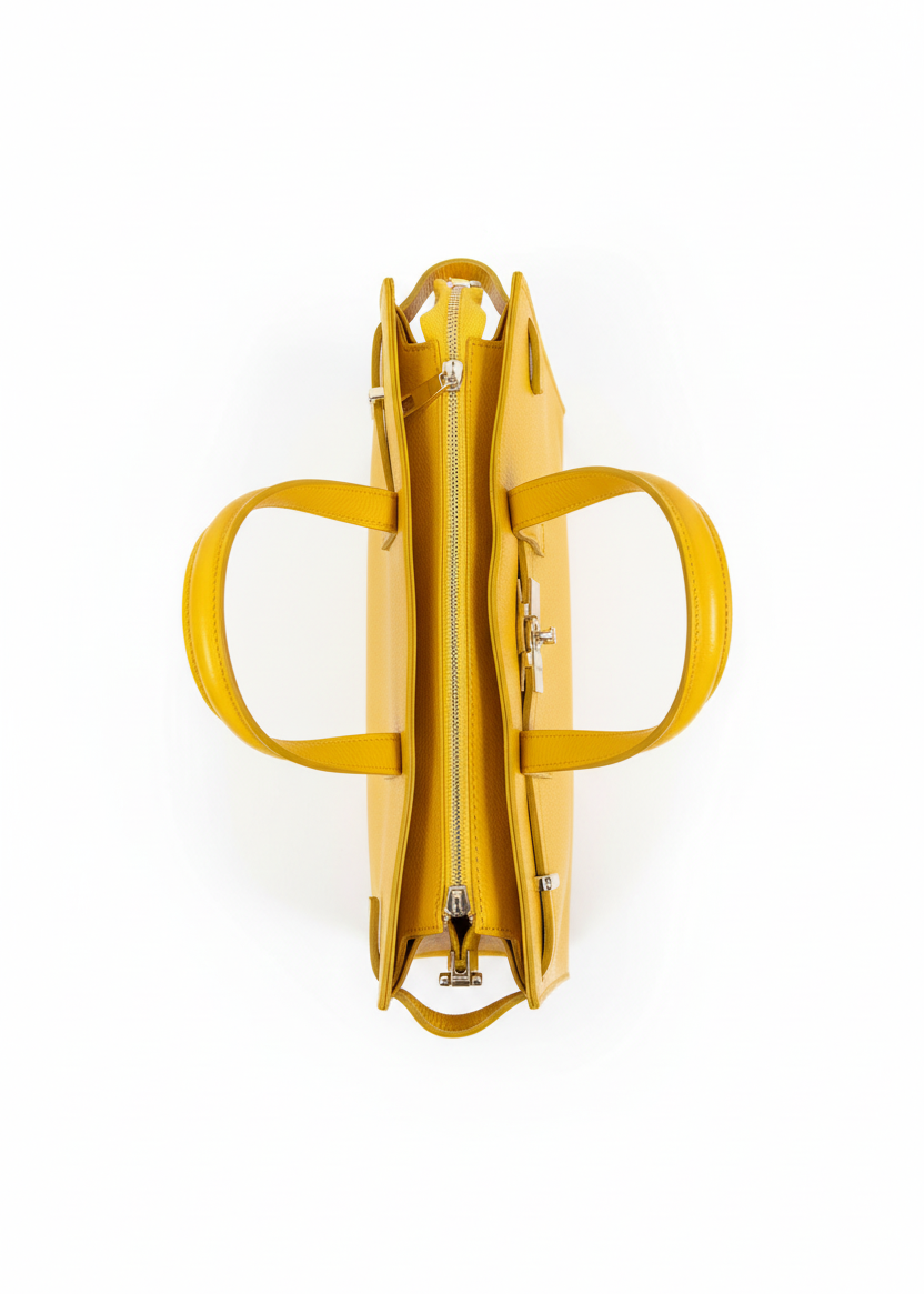 Handtasche aus Leder in Gelb