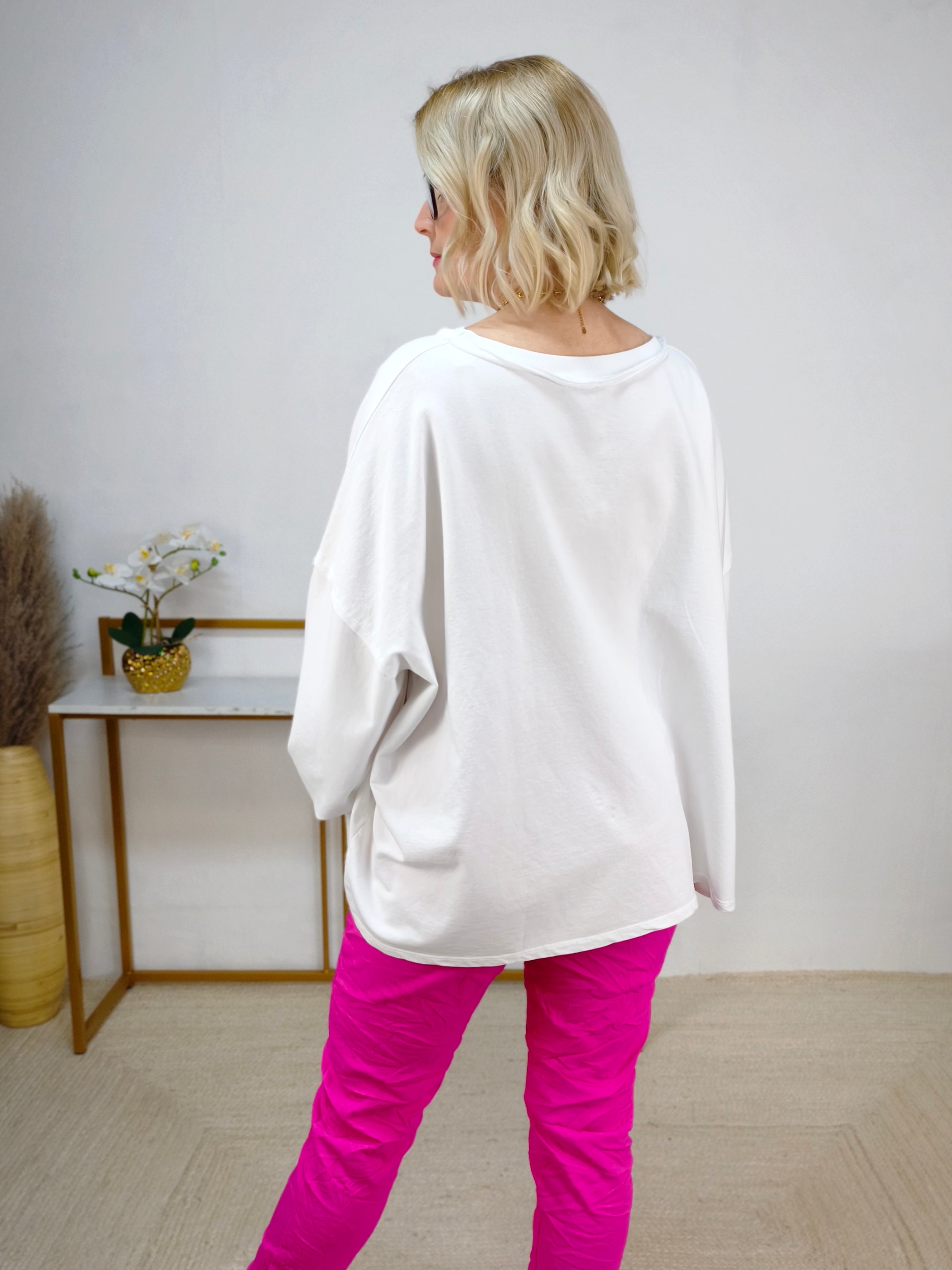 Leichtes Sweatshirt "Do well..." weiss (42-46/48)