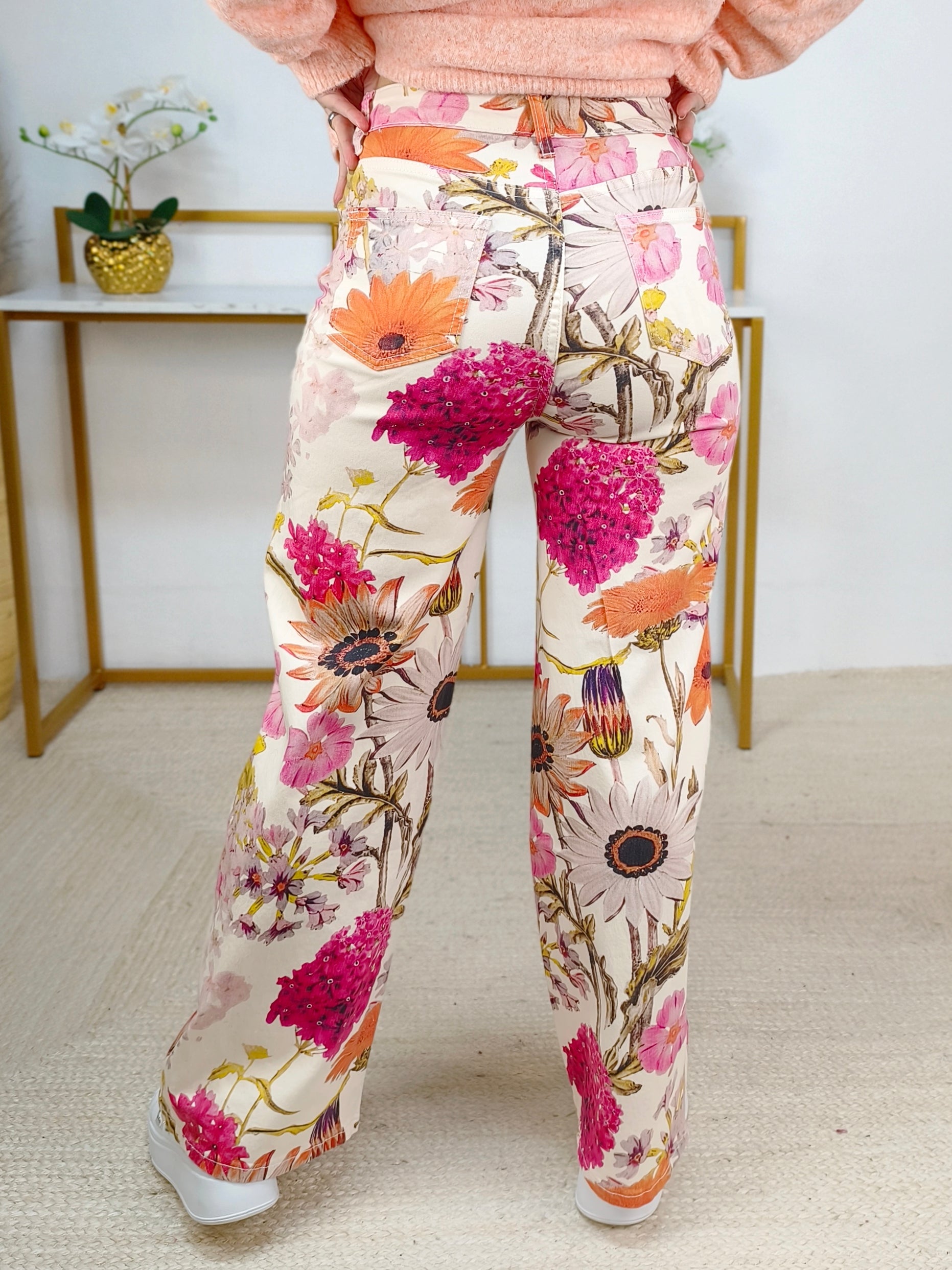 Stretch Jeans "Spring" hellbeige/gemustert (36-42)