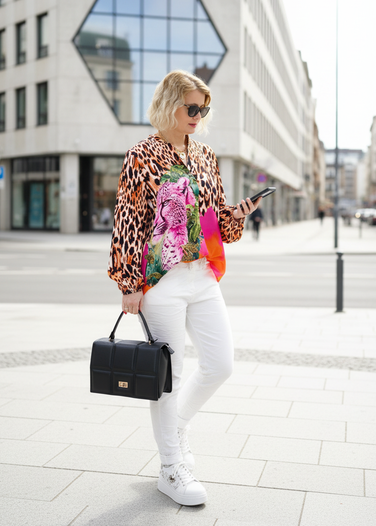 Gemusterte Bluse "Leopard" (36-42)