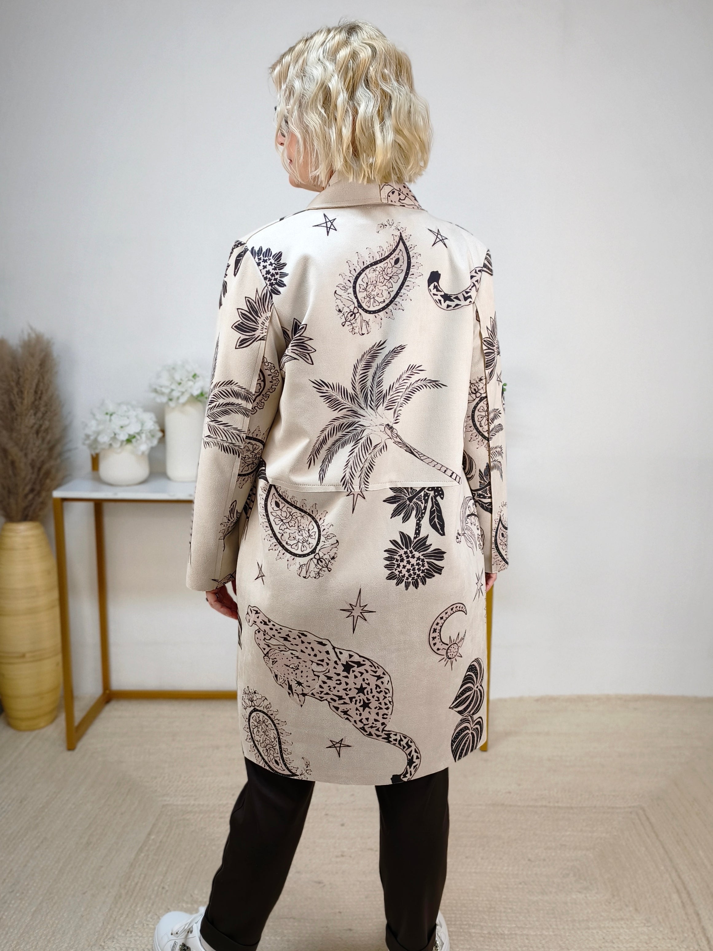 Leichter Mantel beige/gemustert (36-42)