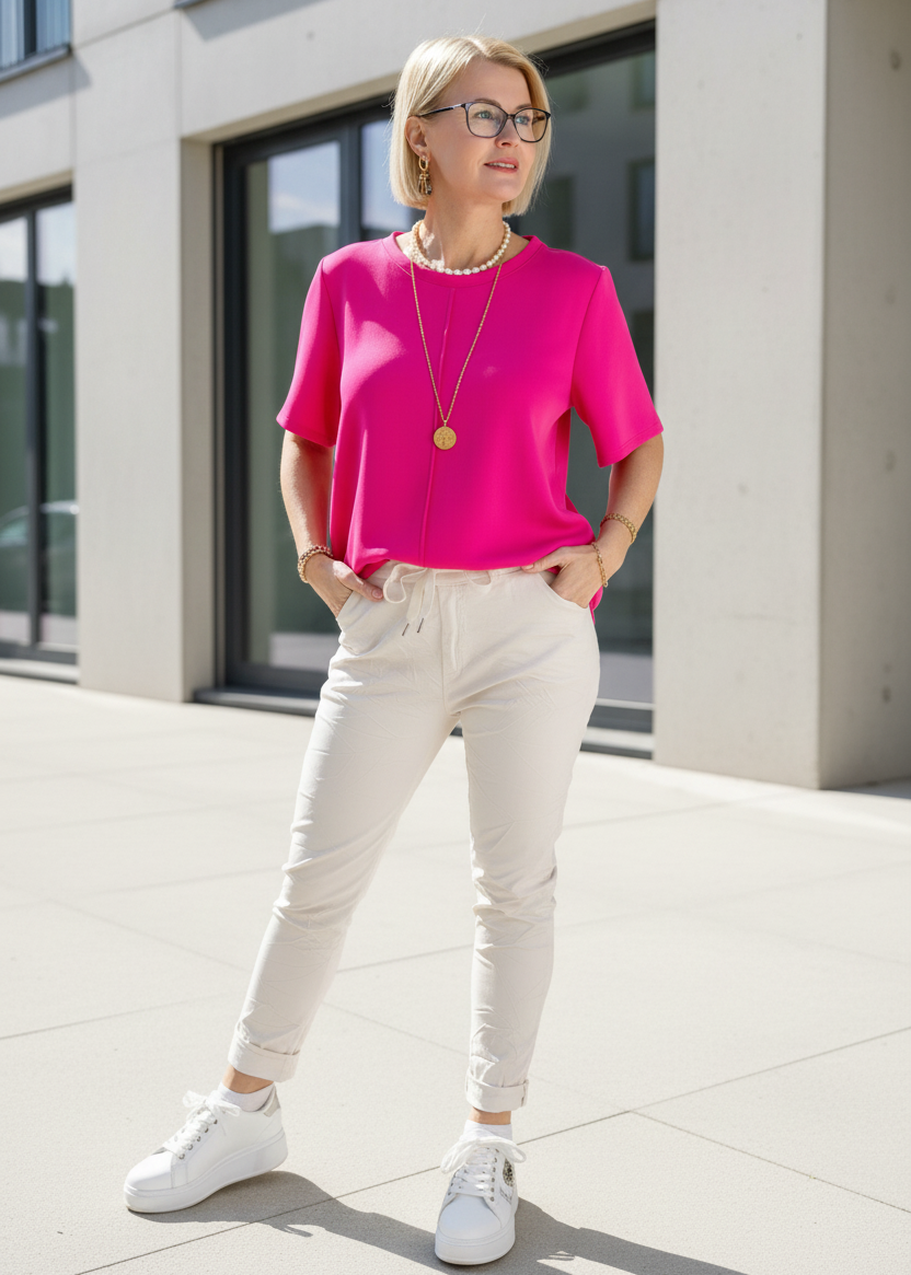 Shirt "Ines" uni pink (36-42)