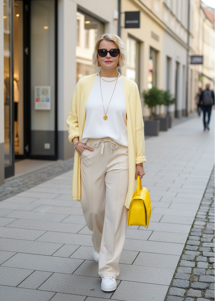 Weicher Cardigan Uni buttergelb (40-44)