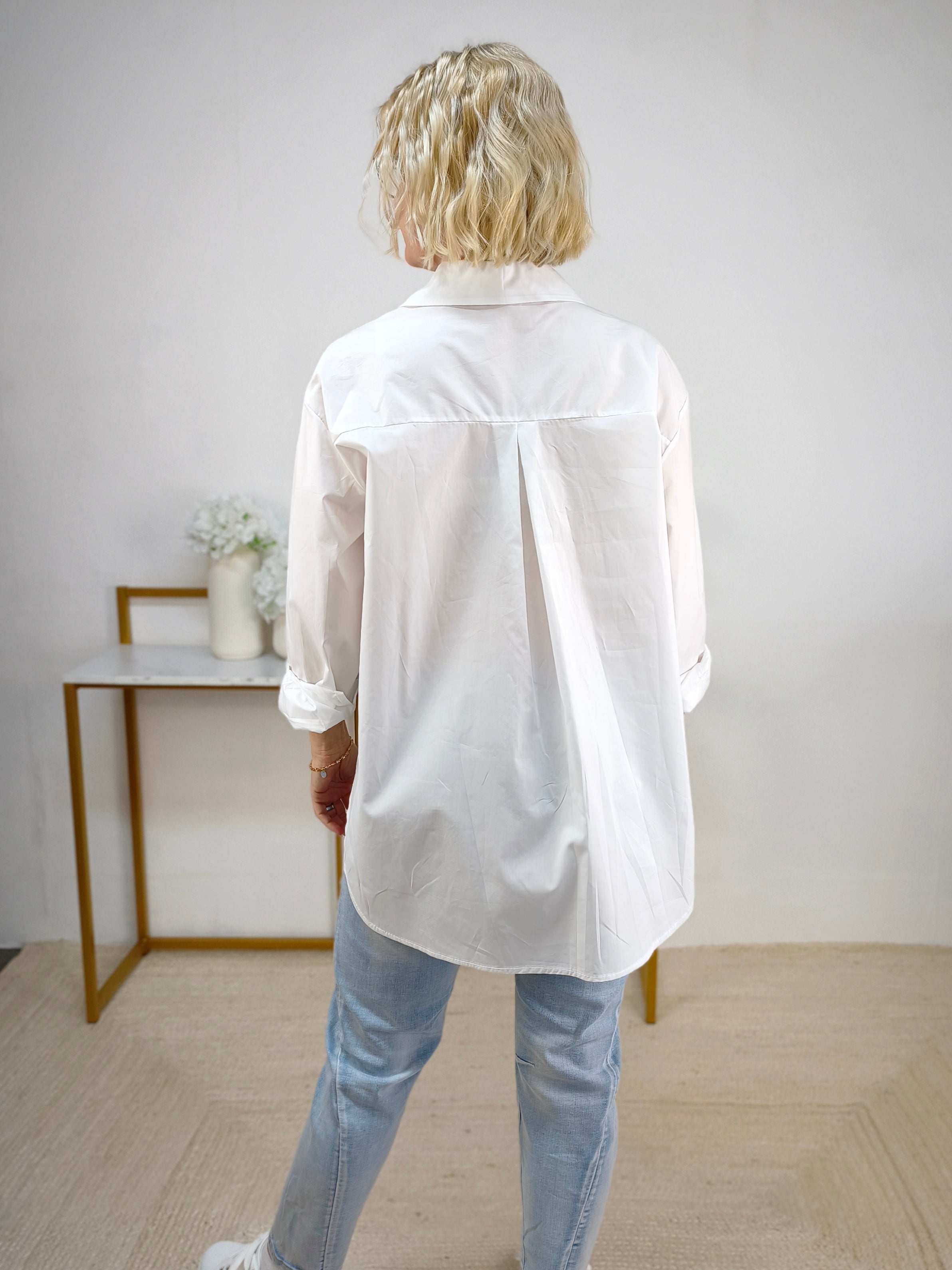 Klassische Hemdbluse in weiss (38-42)