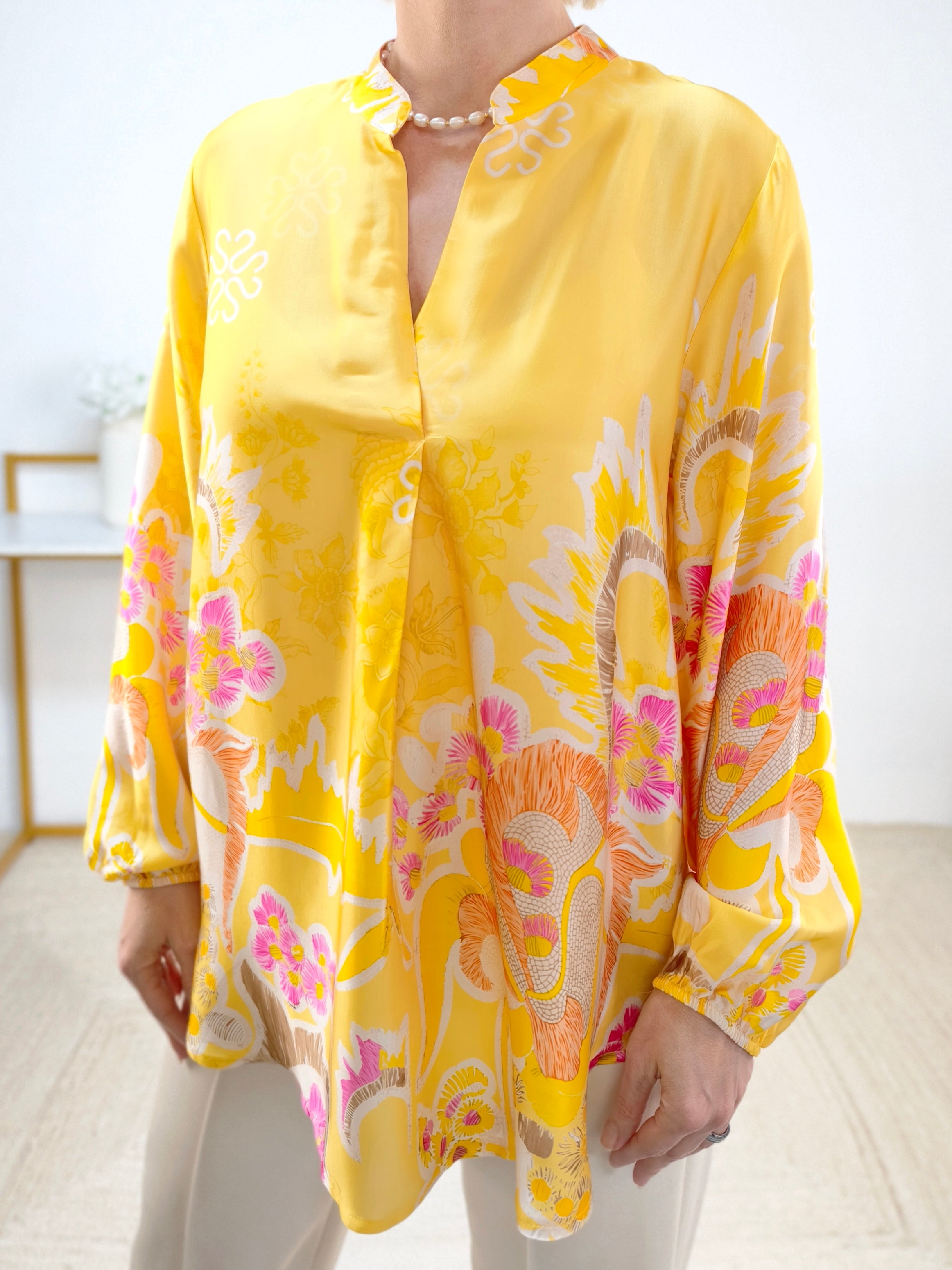 Bluse "Botanic" gelb (36-42)