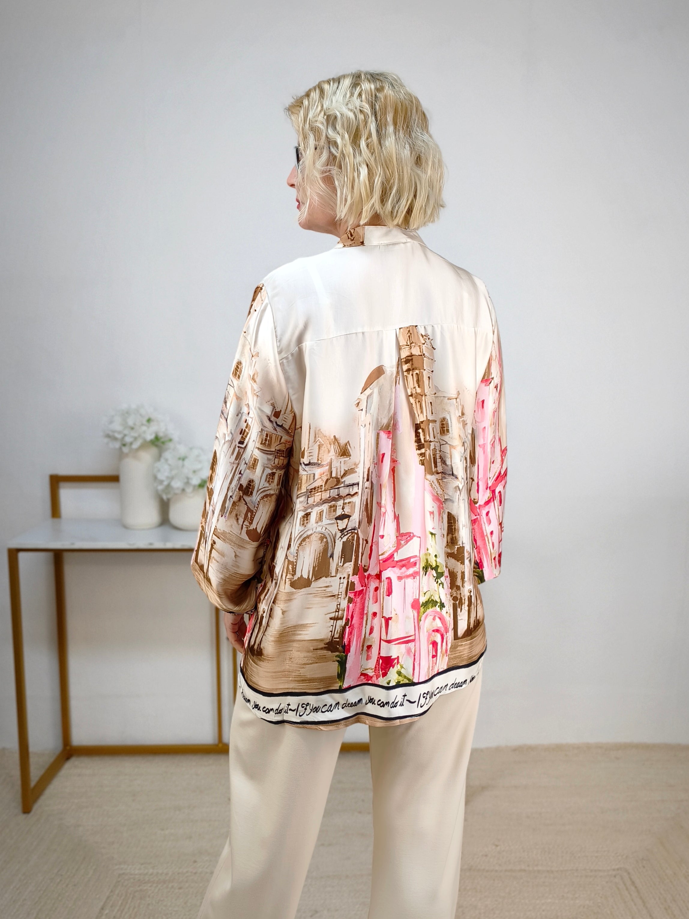 Bluse "Italy" beige/pink (36-42)