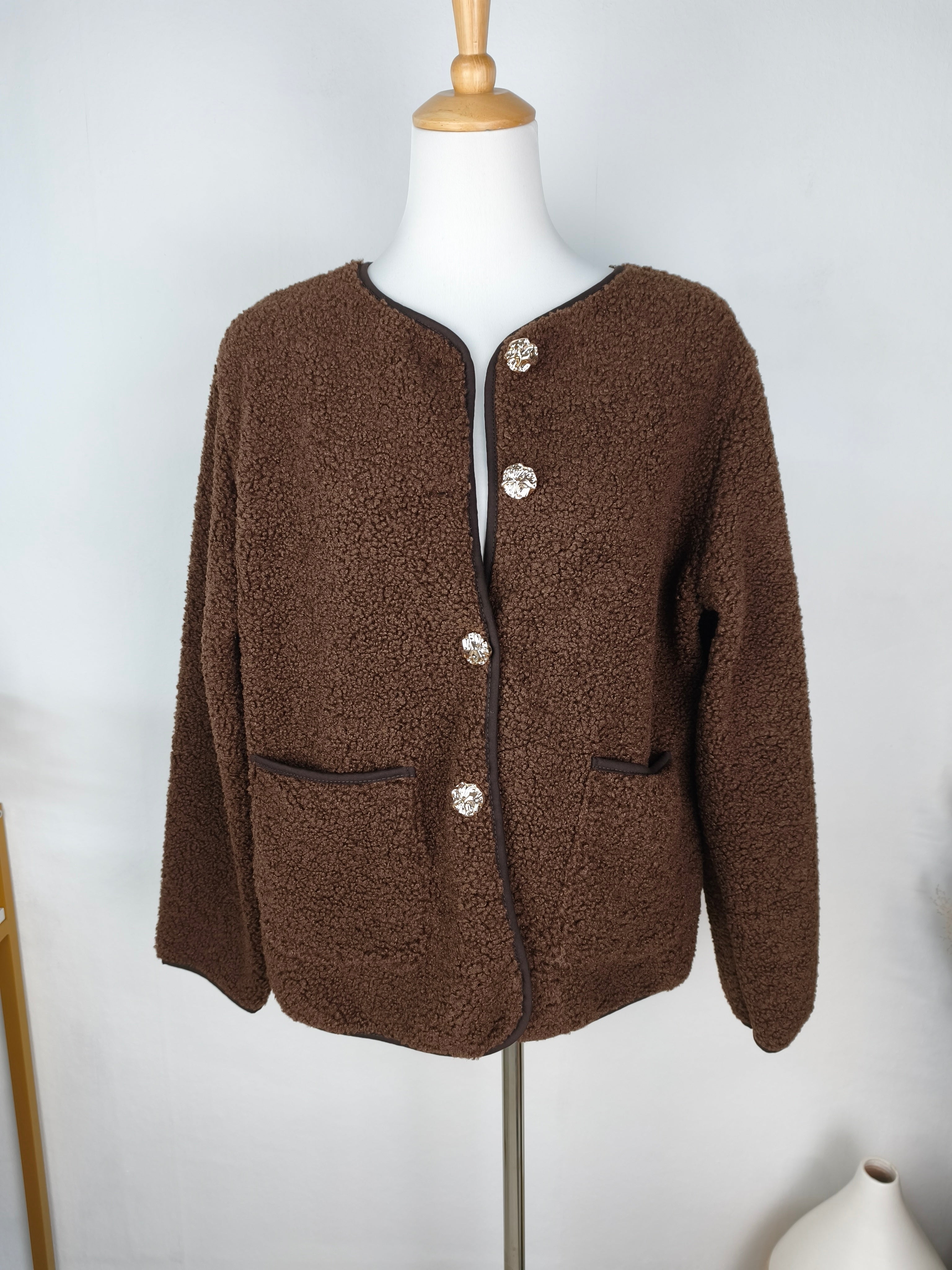 Boucle Jacke braun (38-42/44)