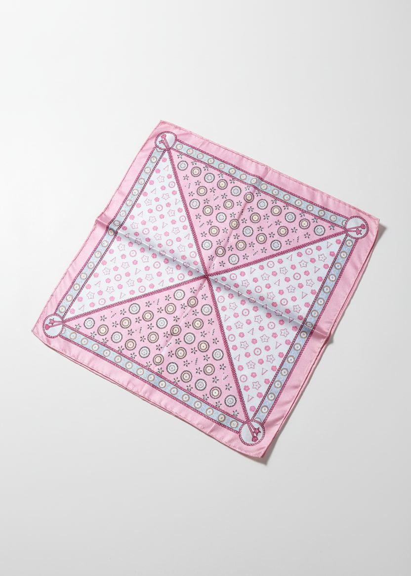 Leichtes Halstuch "V" weiss/rosa