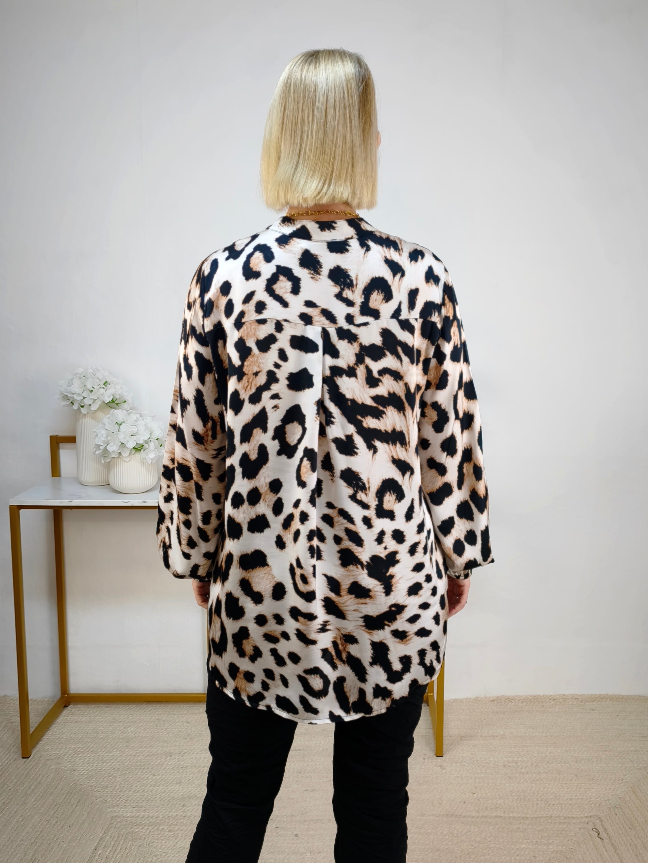 Leo Bluse in beige/schwarz (36-42)