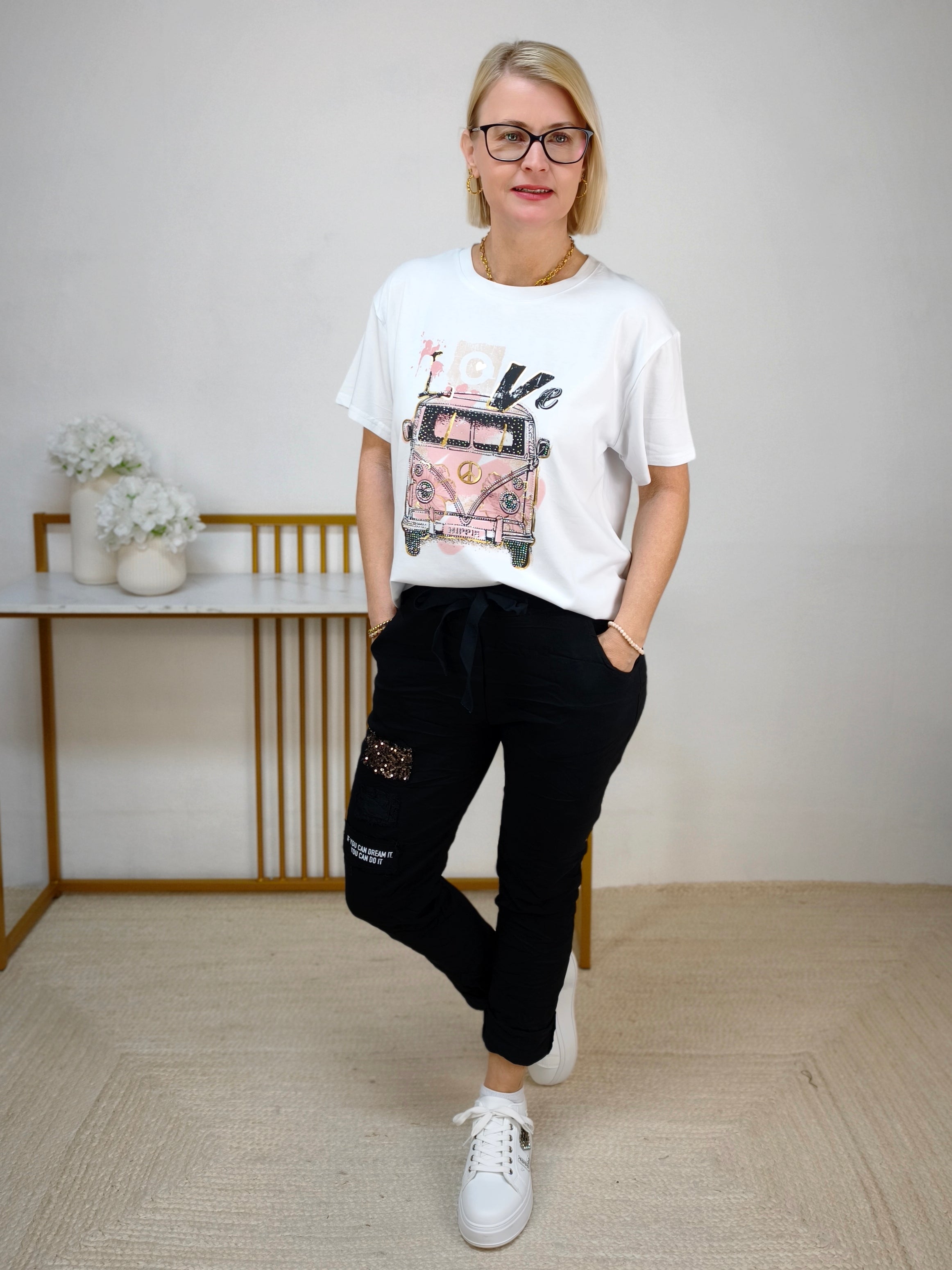 T-Shirt "Bully" weiss/rosa (36-42)