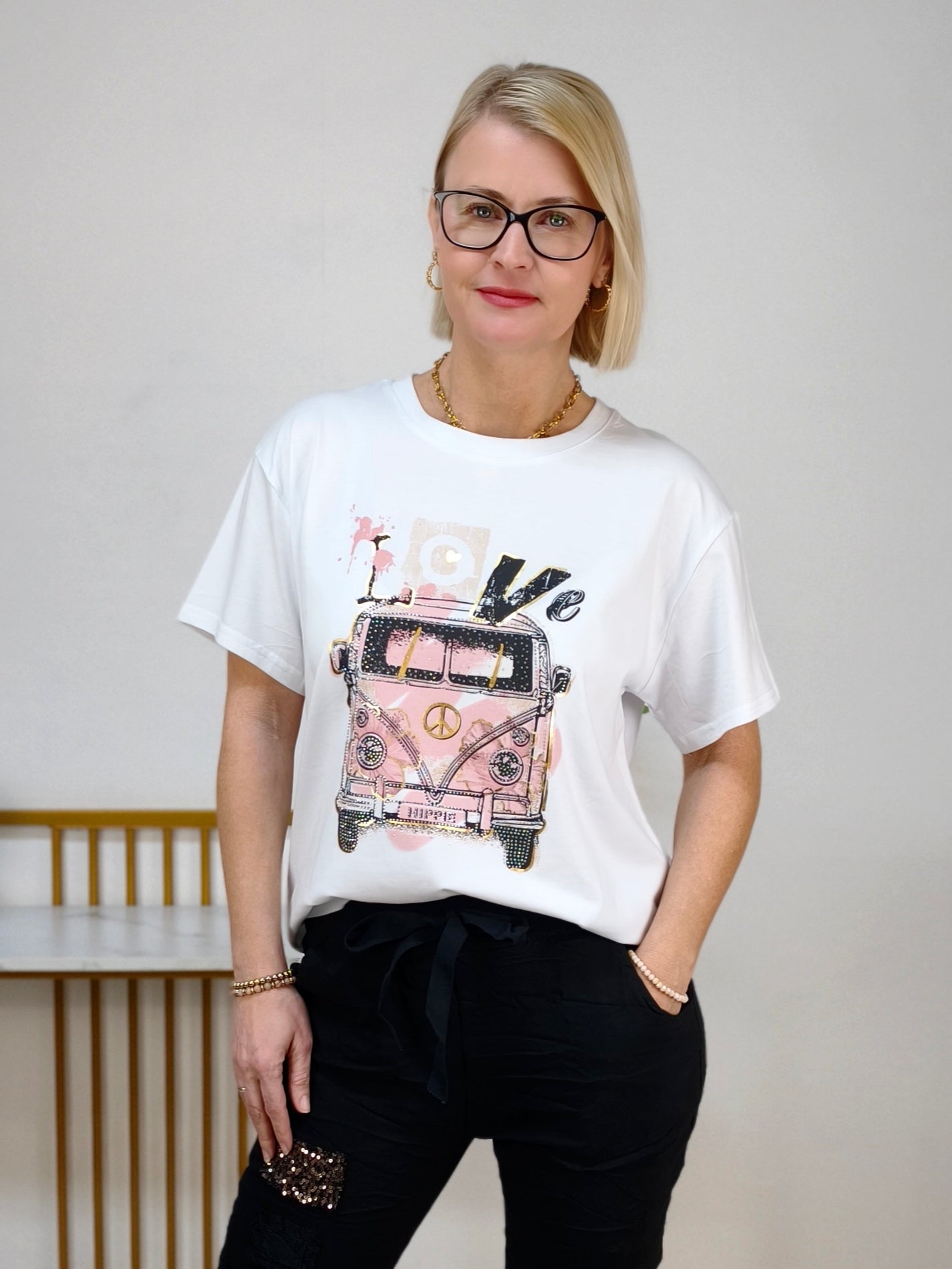 T-Shirt "Bully" weiss/rosa (36-42)