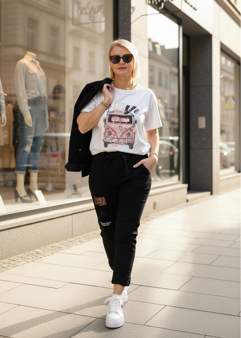 T-Shirt "Bully" weiss/rosa (36-42)