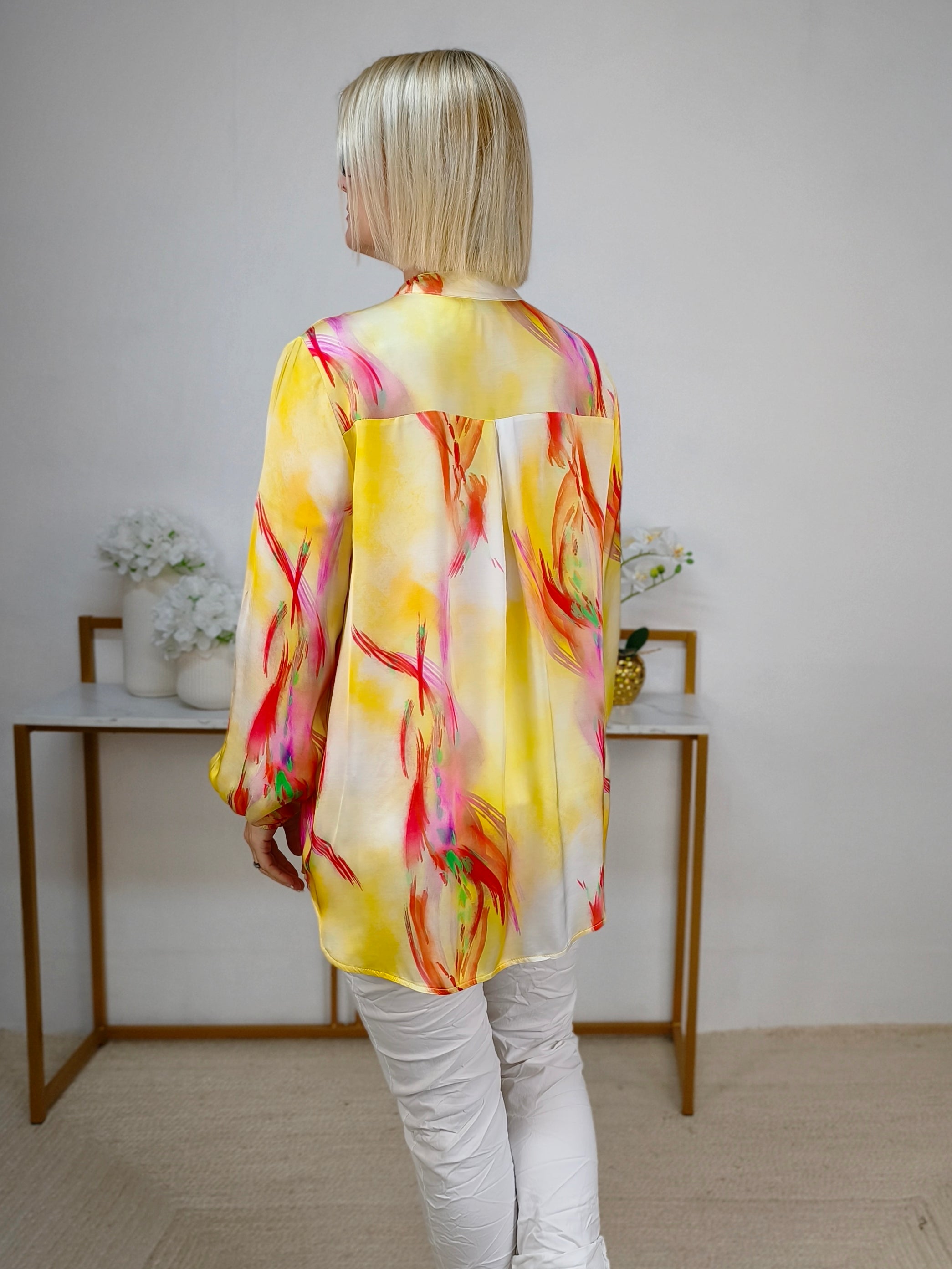 Bluse "Sunset" gelb/pink/orange (36-42)