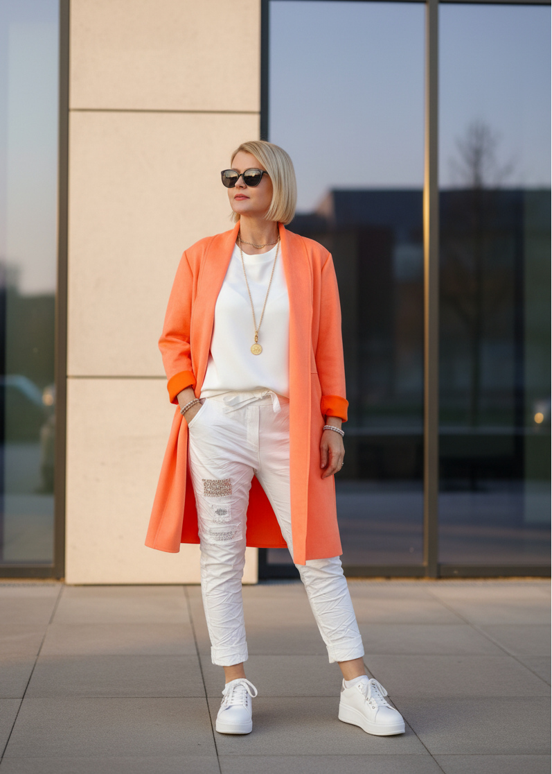 Leichter Mantel orange (36-42)