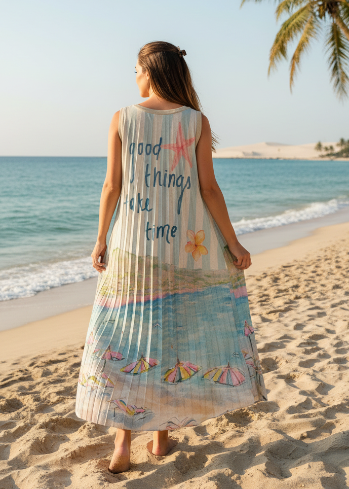 Gemustertes Faltenkleid "Amor" (40-46)