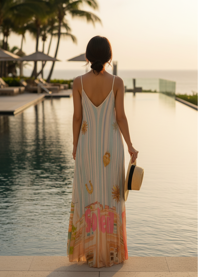 Gemustertes Trägerkleid "Soleil" (38-42/44)