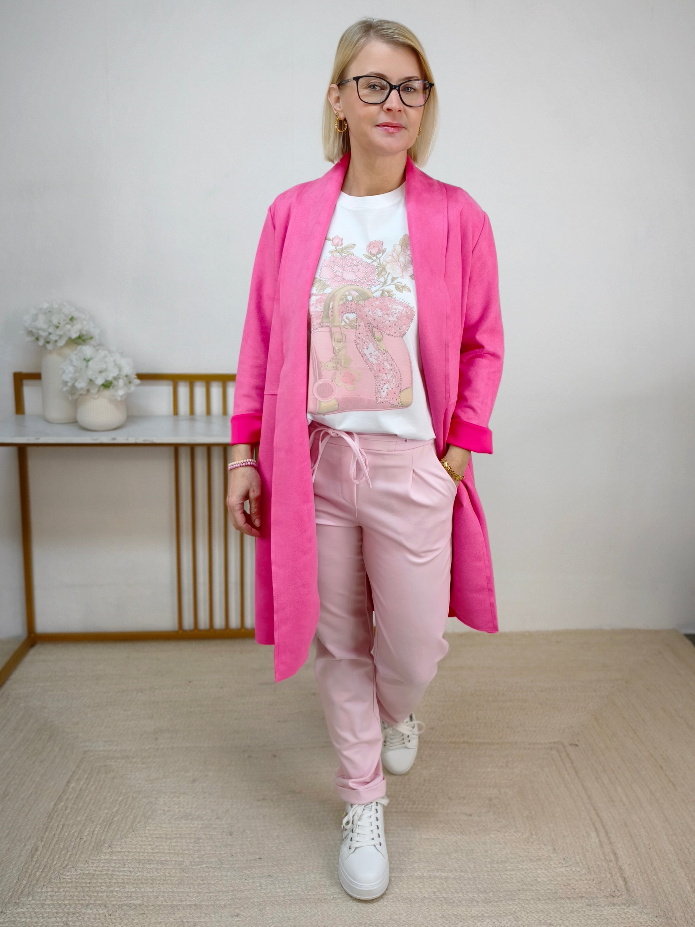 T-Shirt "Hand Bag" weiss/rosa (36-42)