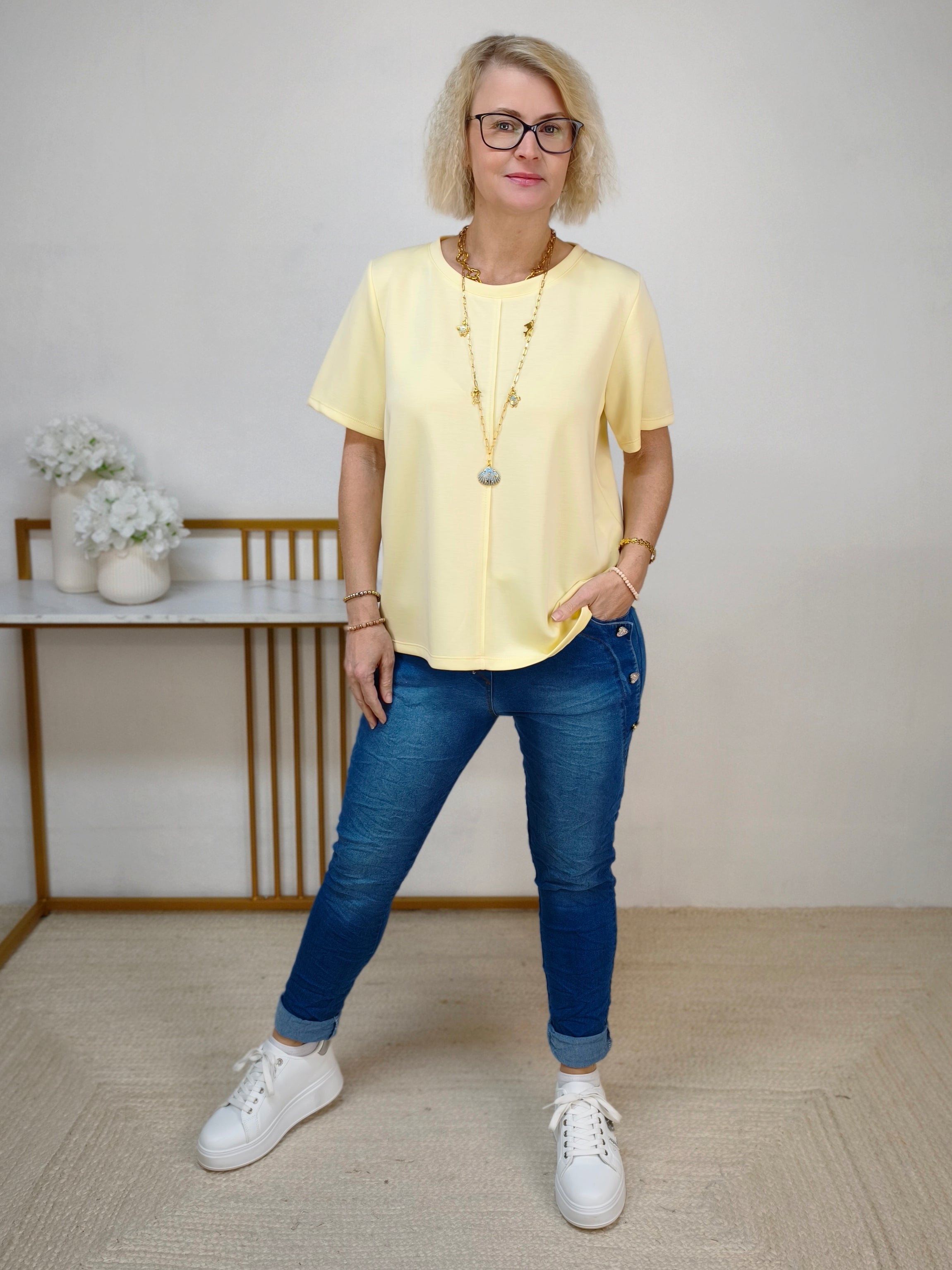 Shirt "Ines" uni buttergelb (36-42)