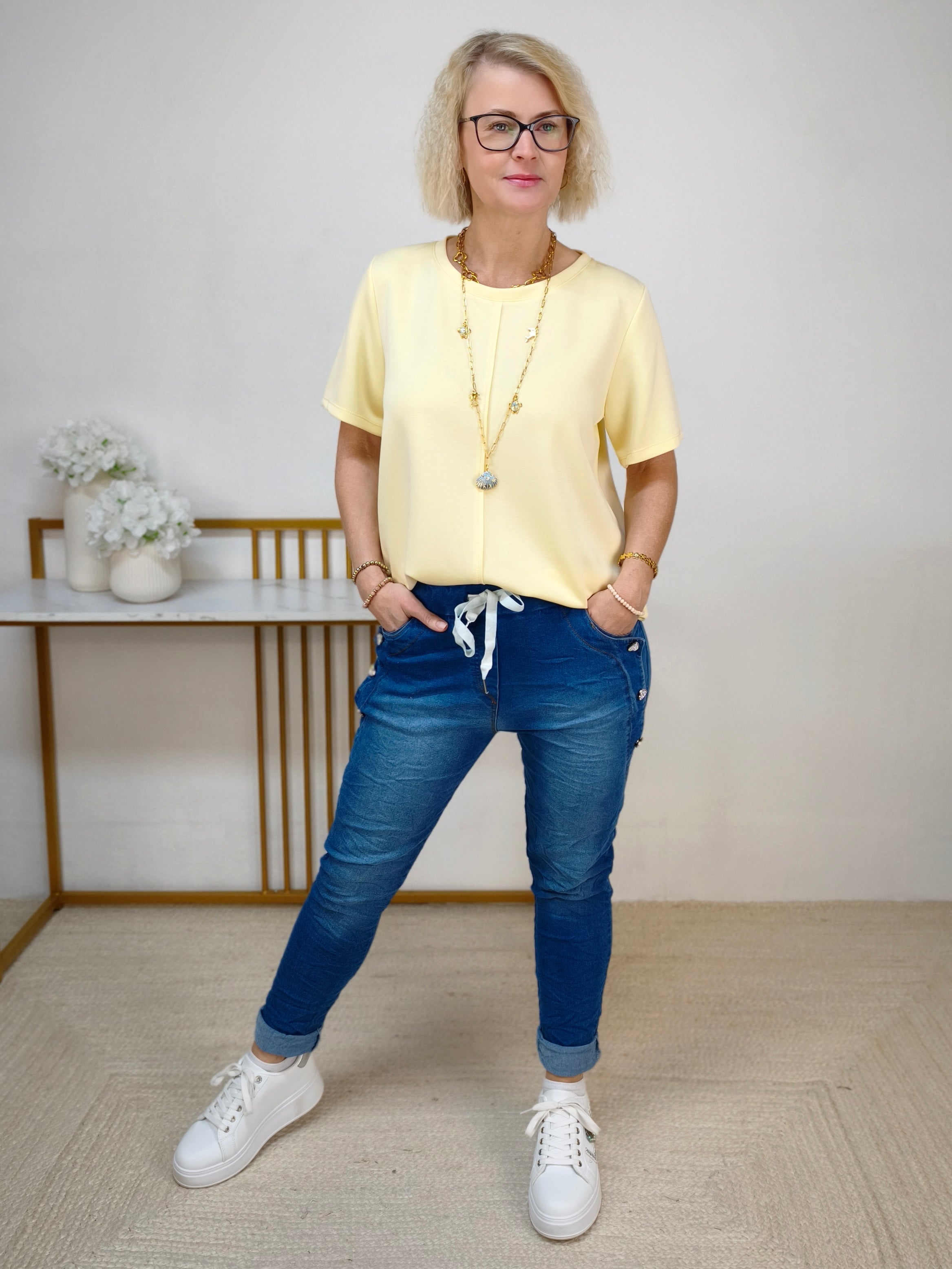 Shirt "Ines" uni buttergelb (36-42)